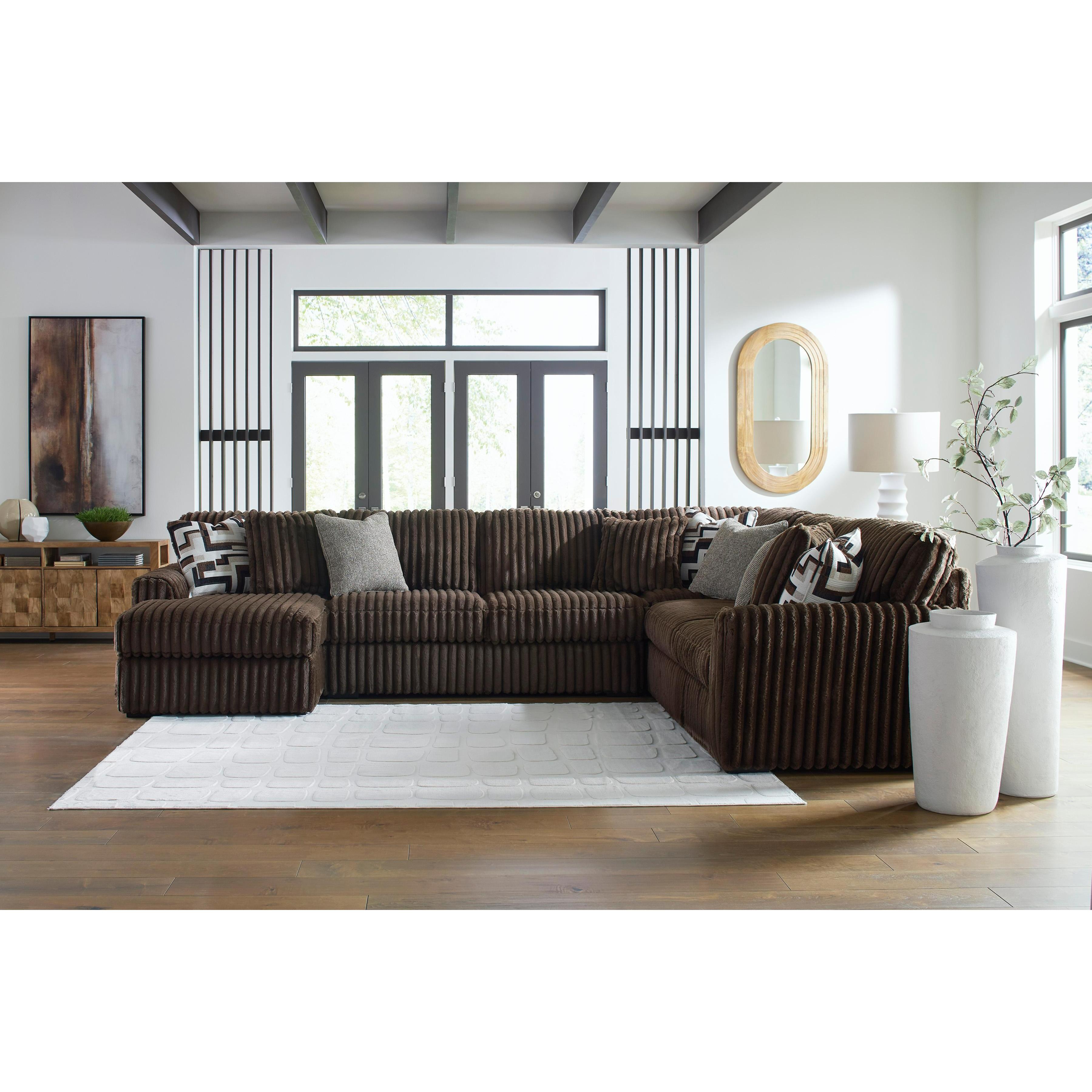  Manufacturer Color_Chocolate --  Midnight-Madness 98104S4 4 pc Sectional with Chaise IMAGE 3