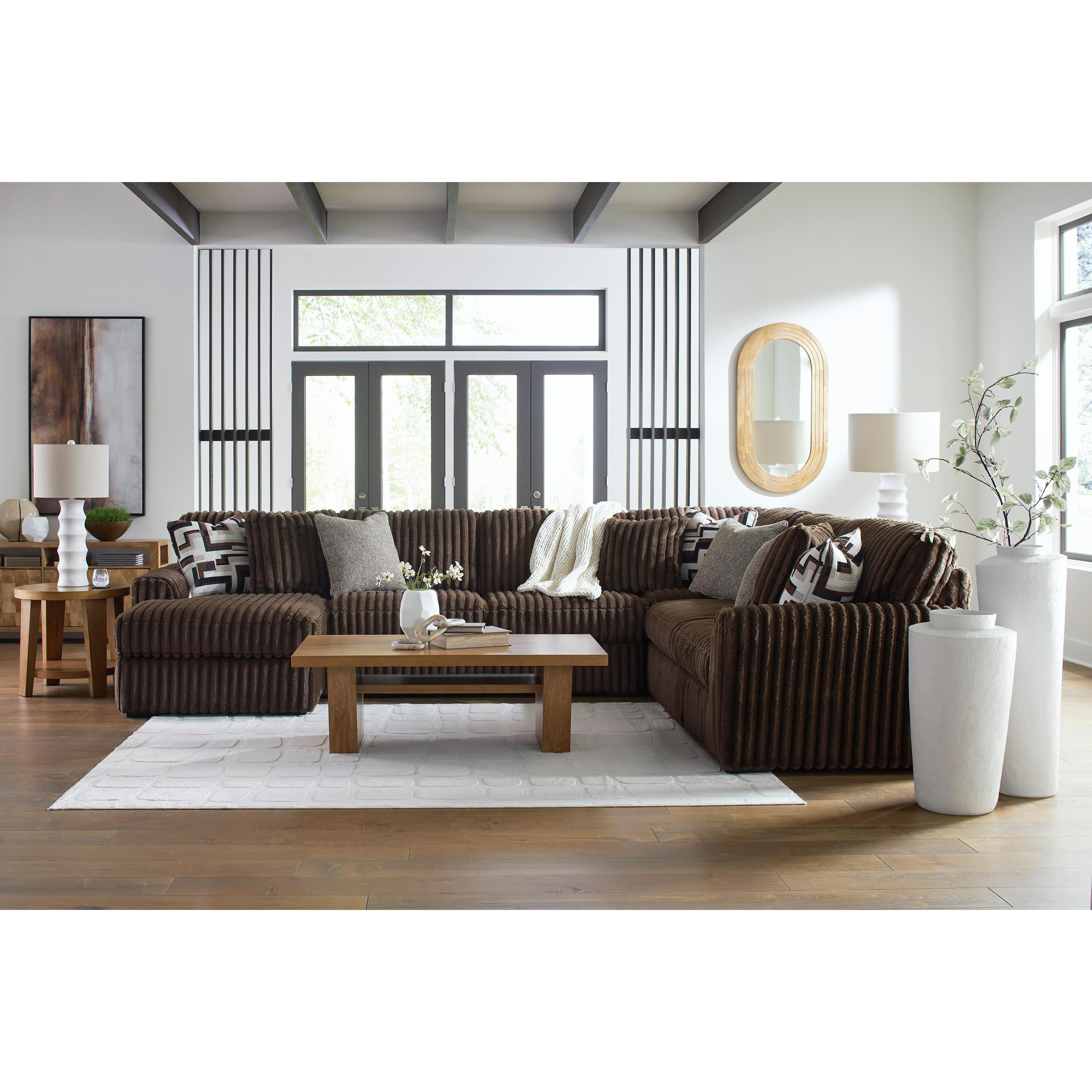  Manufacturer Color_Chocolate --  Midnight-Madness 98104S4 4 pc Sectional with Chaise IMAGE 4