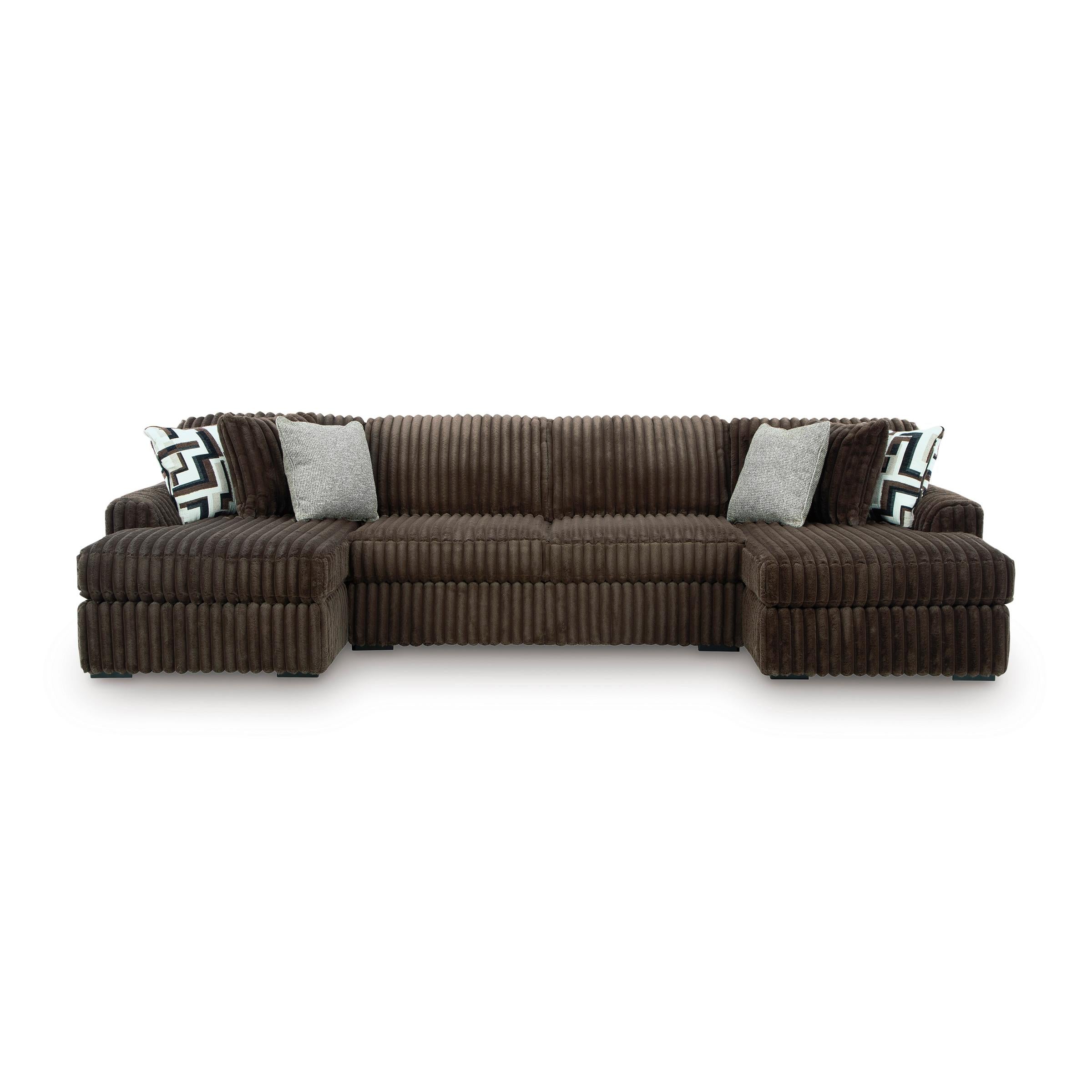  Manufacturer Color_Chocolate --  Midnight-Madness 98104S5 3 pc Sectional with Chaise IMAGE 1
