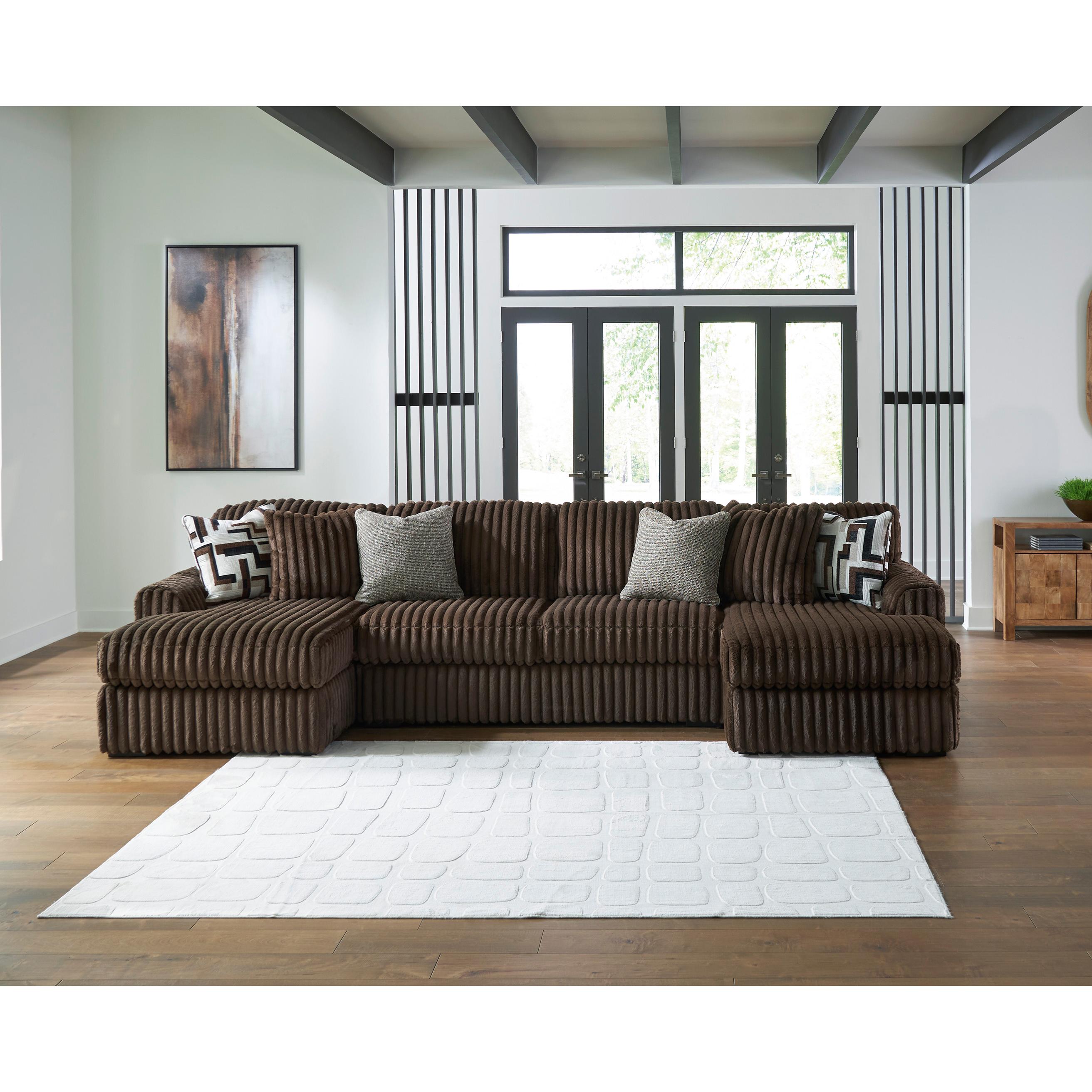  Manufacturer Color_Chocolate --  Midnight-Madness 98104S5 3 pc Sectional with Chaise IMAGE 3