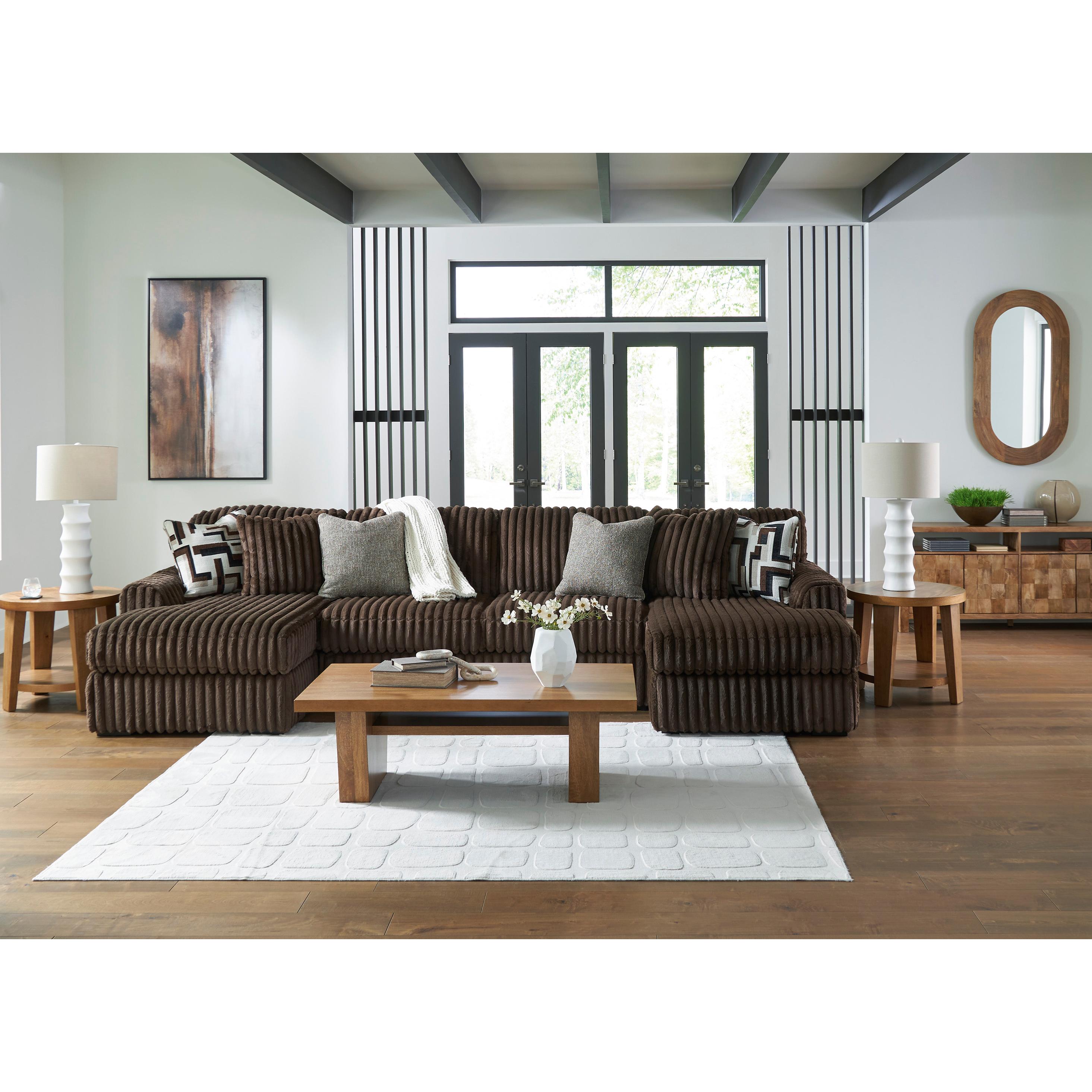  Manufacturer Color_Chocolate --  Midnight-Madness 98104S5 3 pc Sectional with Chaise IMAGE 4