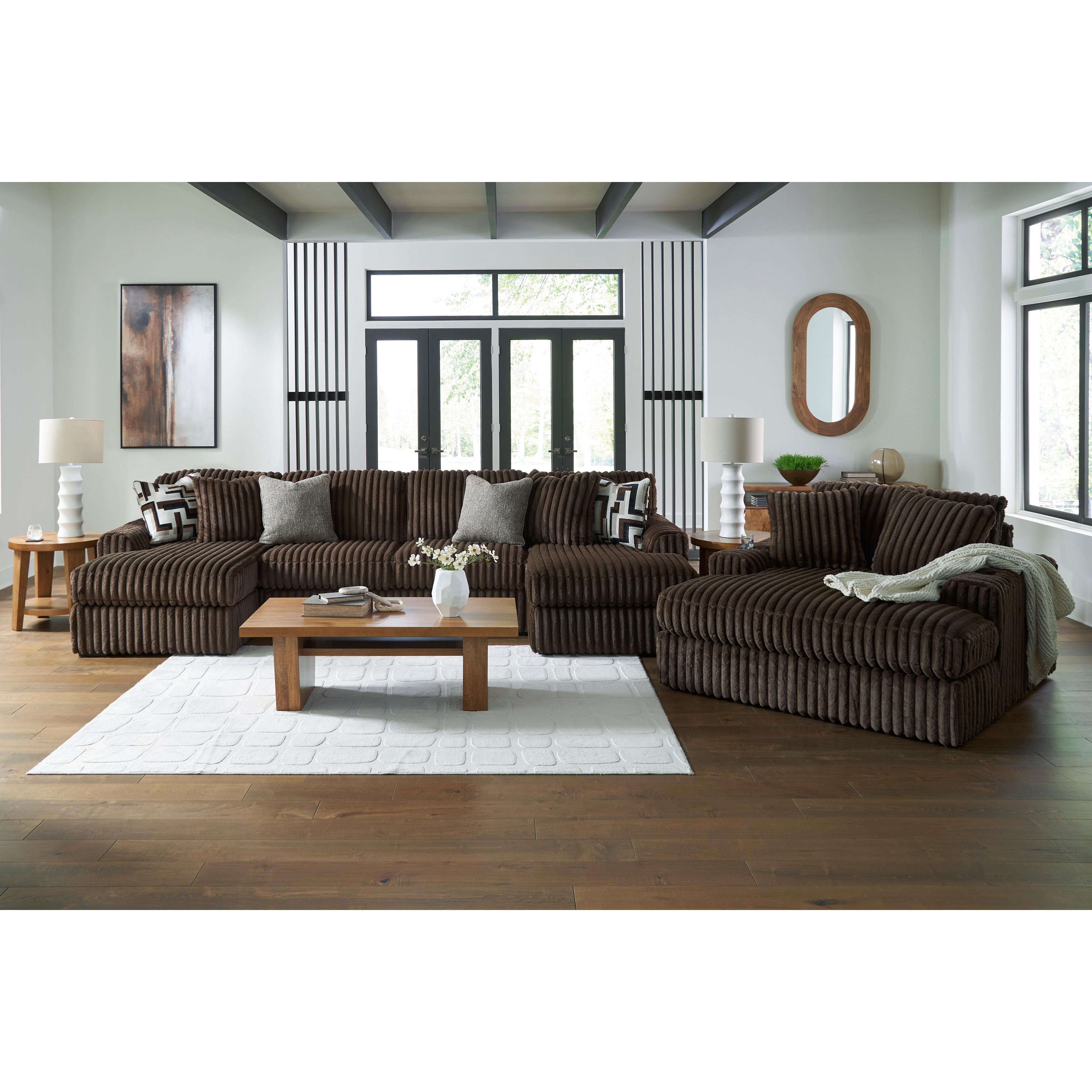  Manufacturer Color_Chocolate --  Midnight-Madness 98104S5 3 pc Sectional with Chaise IMAGE 5