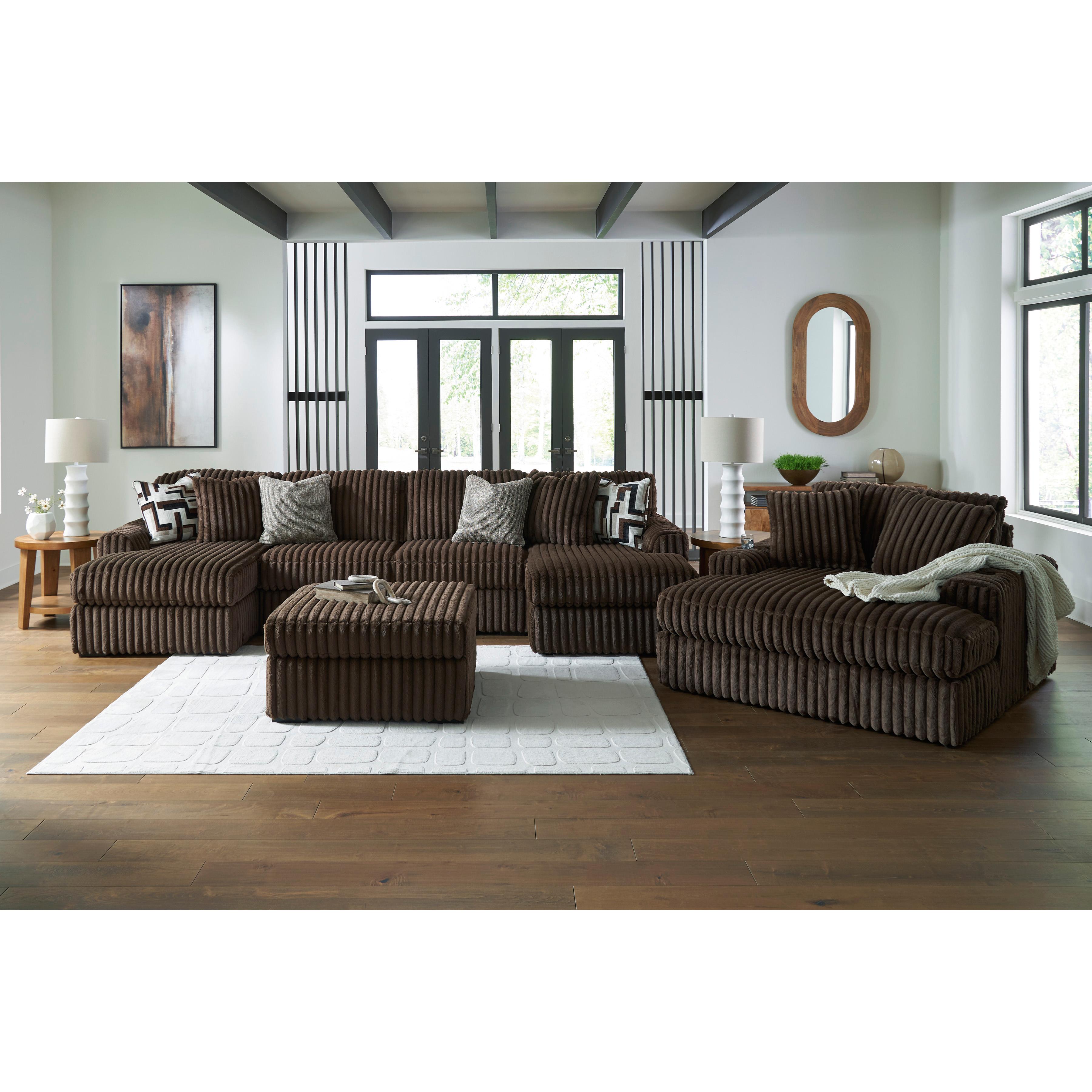  Manufacturer Color_Chocolate --  Midnight-Madness 98104S5 3 pc Sectional with Chaise IMAGE 7