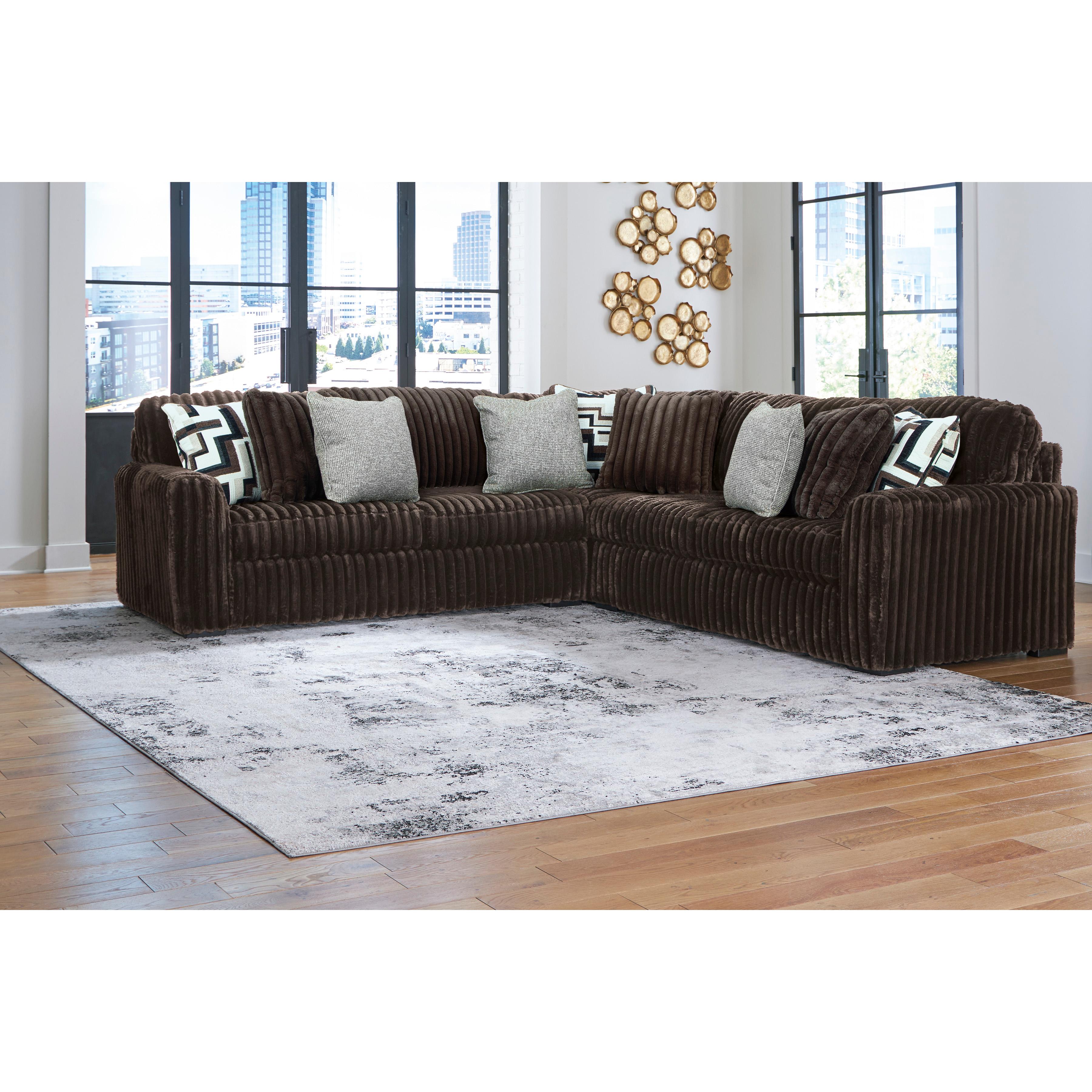  Manufacturer Color_Chocolate --  Midnight-Madness 98104S6 3 pc Sectional IMAGE 1