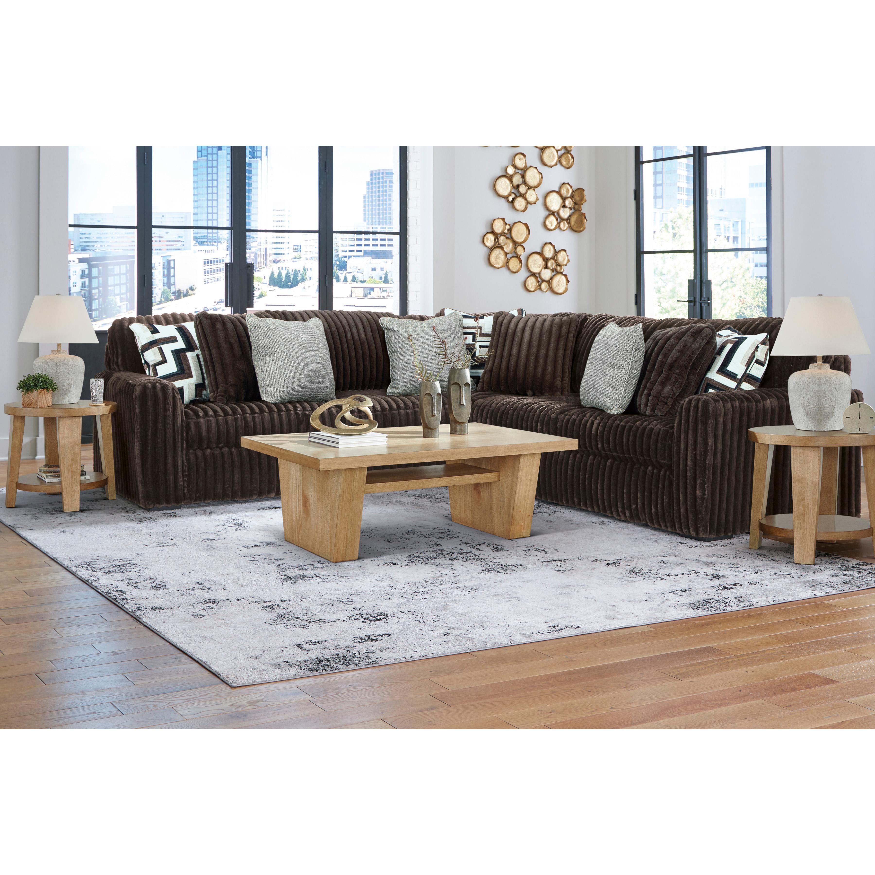  Manufacturer Color_Chocolate --  Midnight-Madness 98104S6 3 pc Sectional IMAGE 2