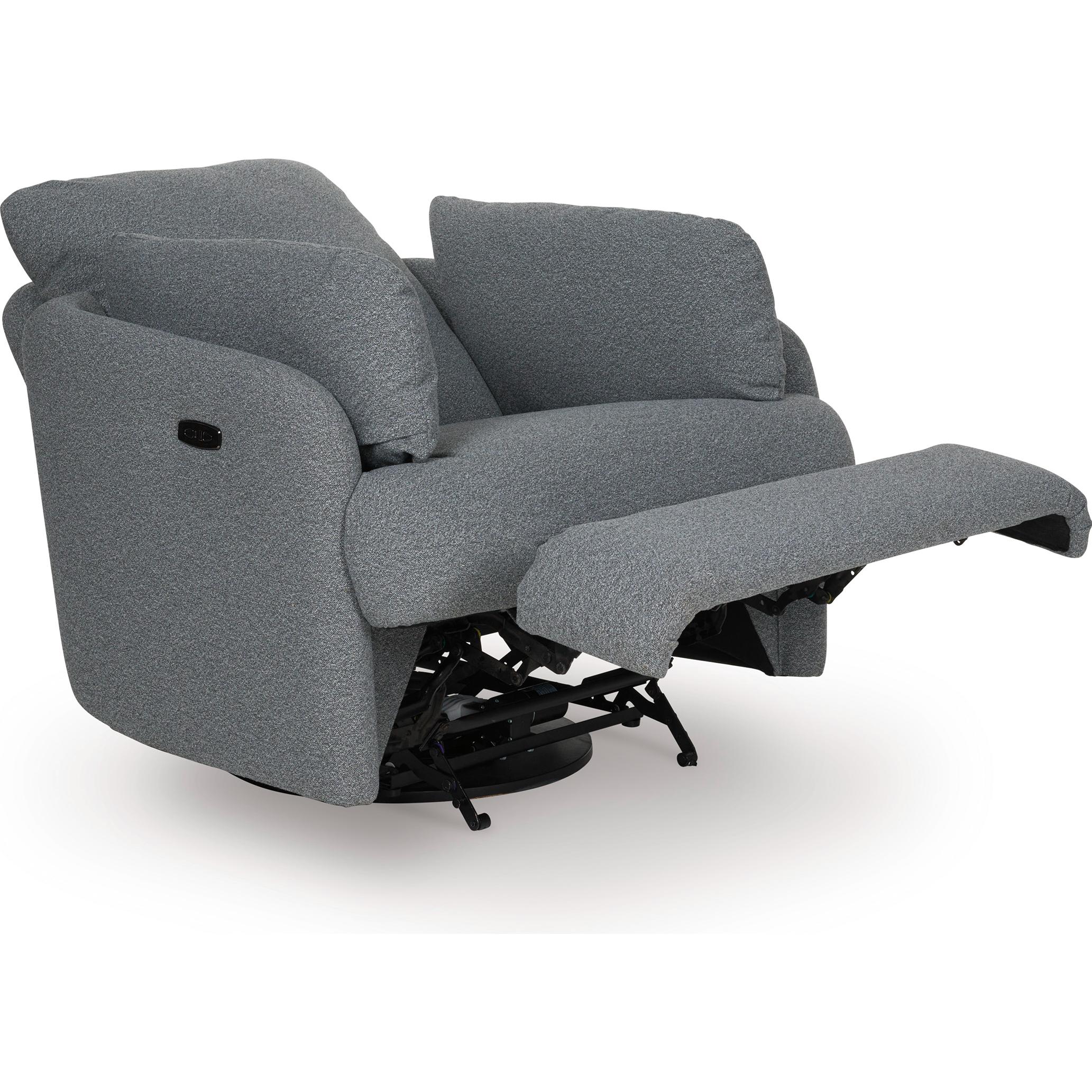  Manufacturer Color_Salt and Pepper --  Signature Design by Ashley Alainmont Next Gen Nuvella Power Swivel Fabric Recliner IMAGE 3