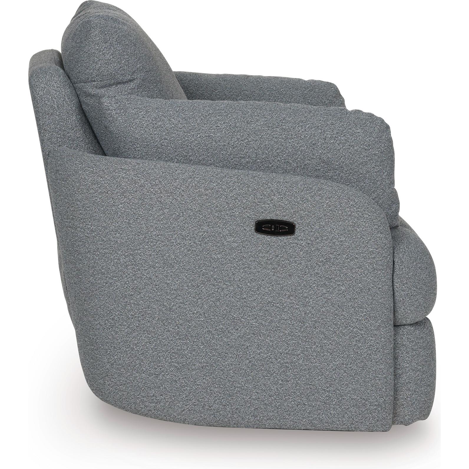  Manufacturer Color_Salt and Pepper --  Signature Design by Ashley Alainmont Next Gen Nuvella Power Swivel Fabric Recliner IMAGE 5