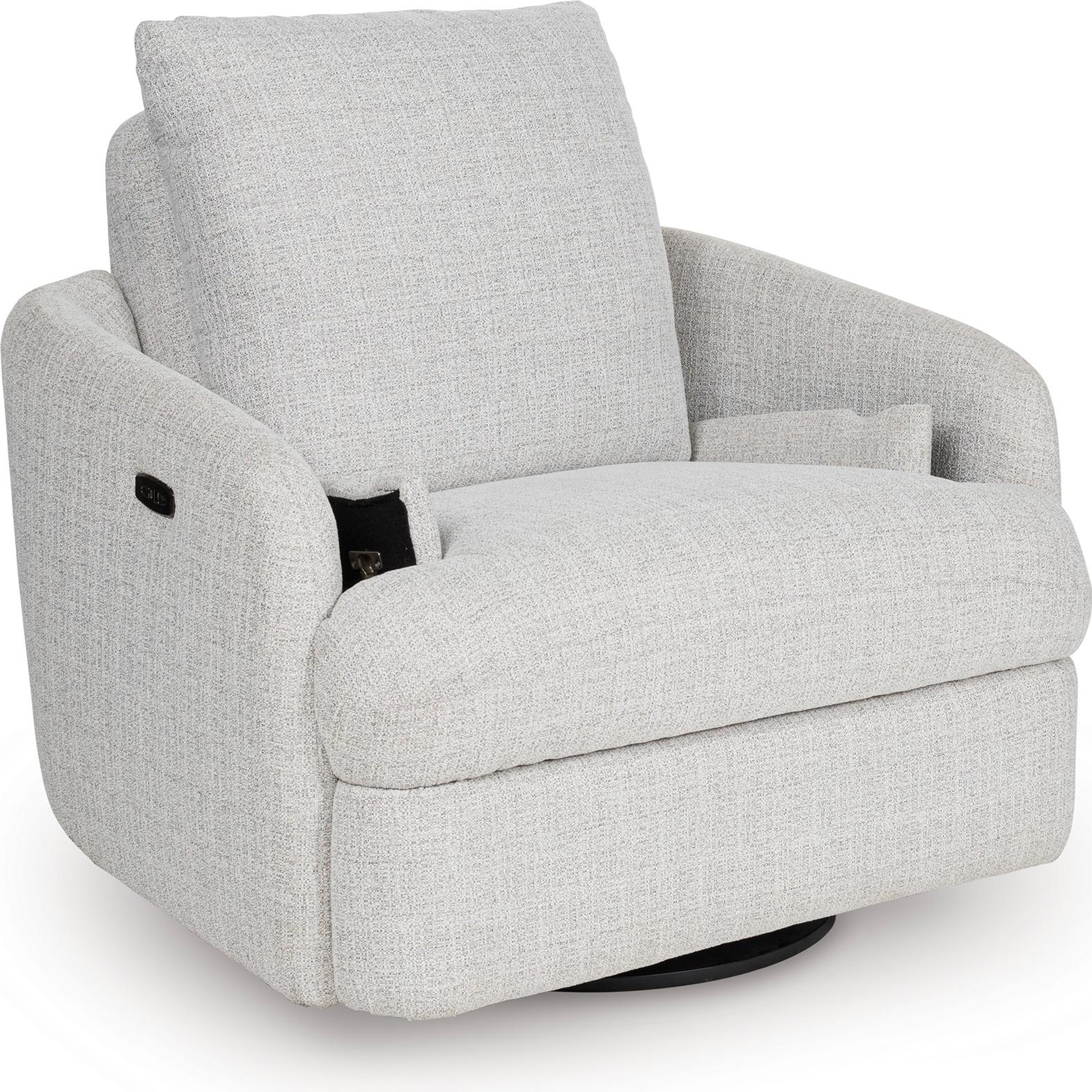  Manufacturer Color_Stone --  Alainmont Next-Gen Nuvella A3000739 Swivel Power Recliner IMAGE 4