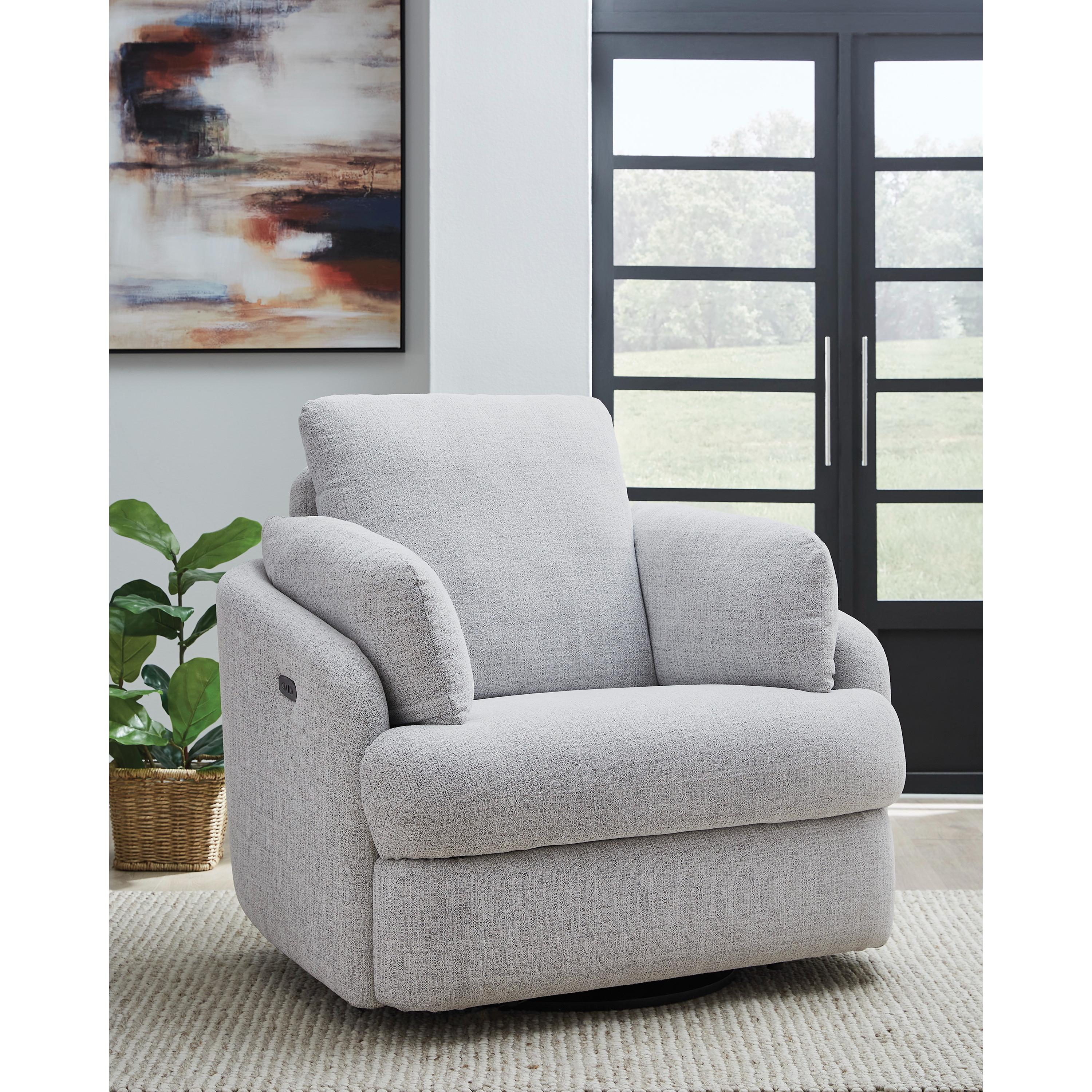  Manufacturer Color_Stone --  Alainmont Next-Gen Nuvella A3000739 Swivel Power Recliner IMAGE 7