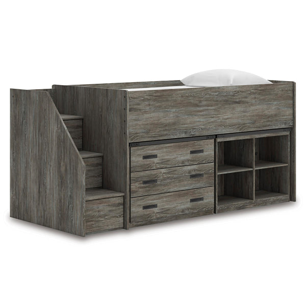 Signature Design by Ashley Frandern B4480B16 Twin Loft Bed with Bookcase and Drawer Storage