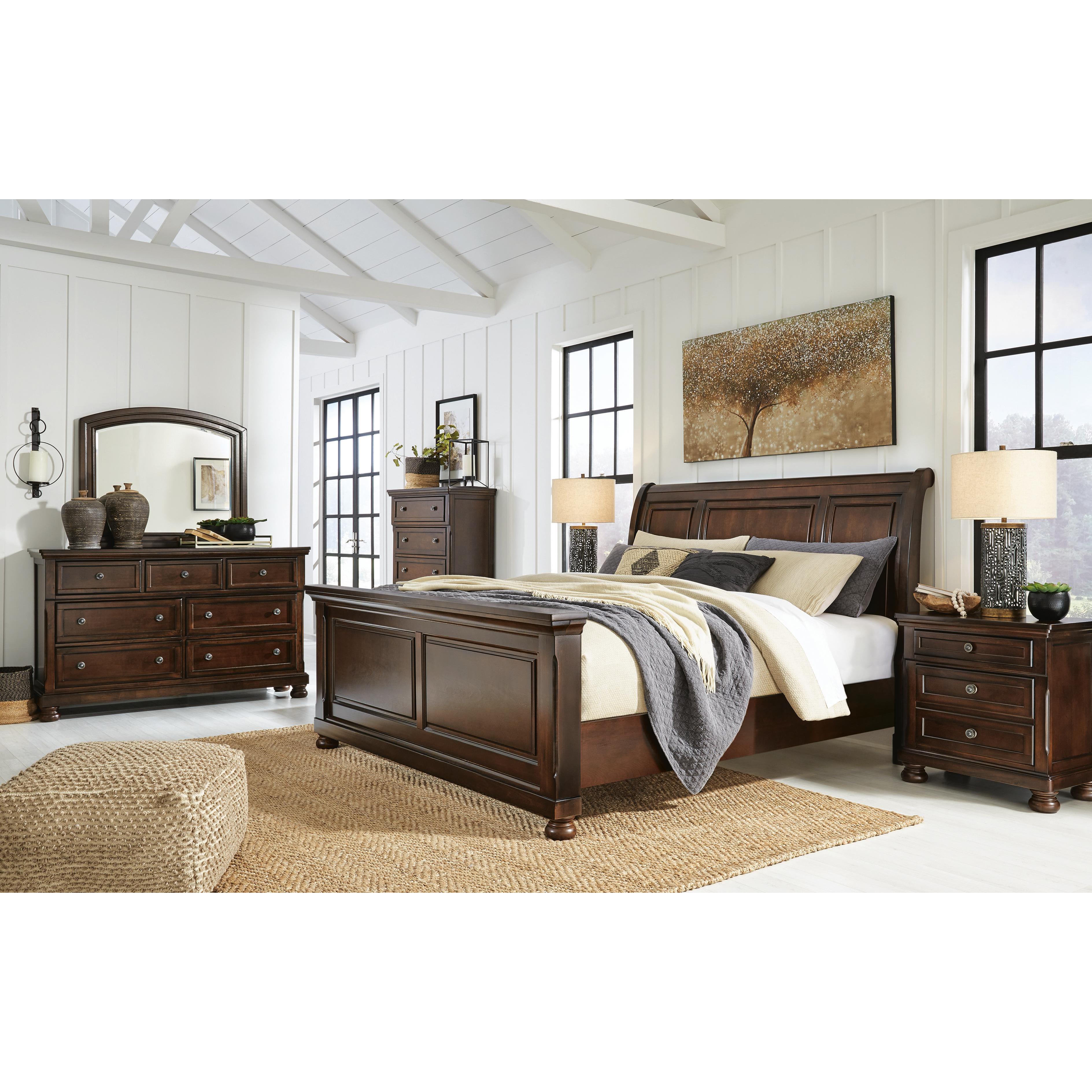  Size_California King --  Porter B697B50 California King Sleigh Bed IMAGE 3