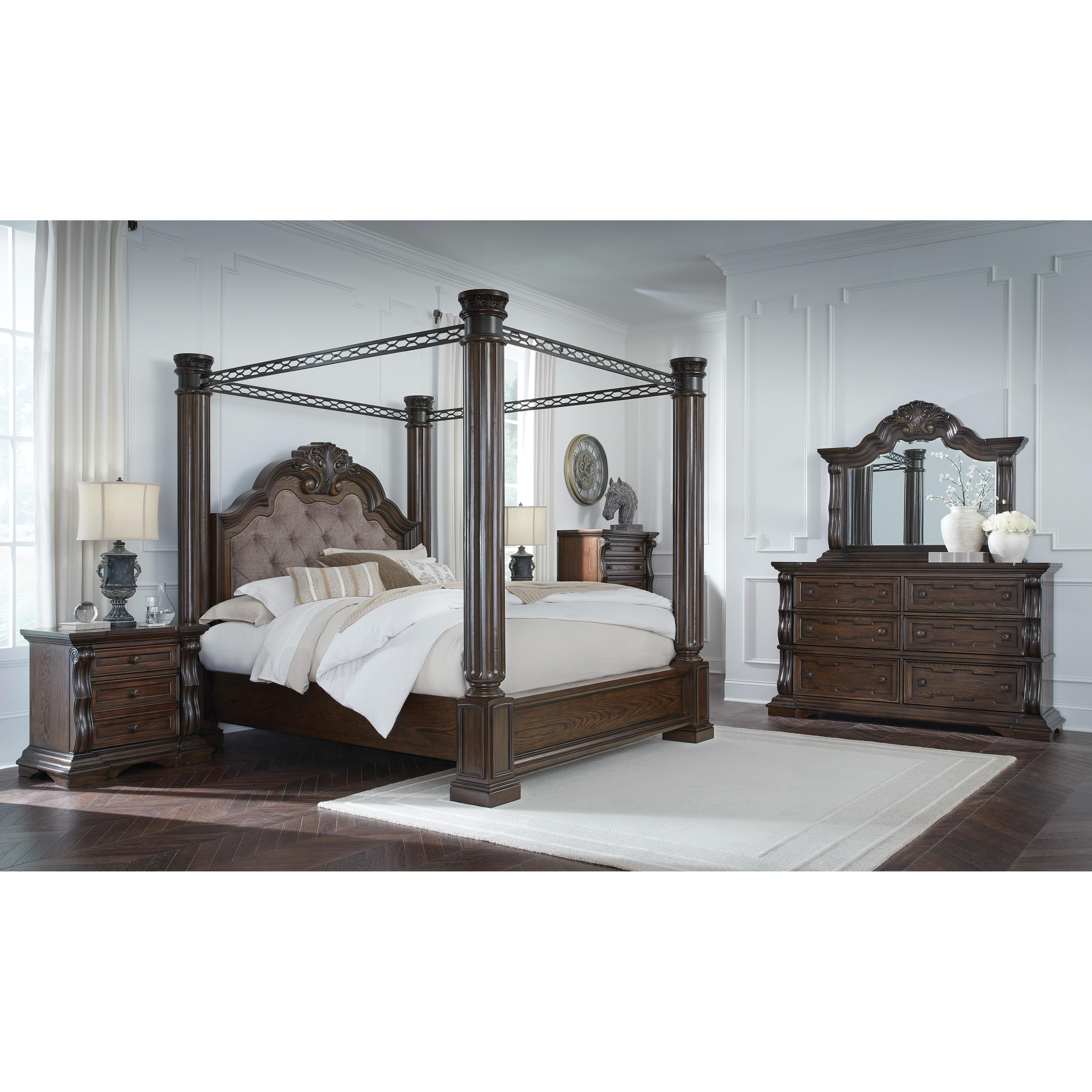  Size_Queen --  Signature Design by Ashley Maylee Upholstered Canopy Bed IMAGE 14