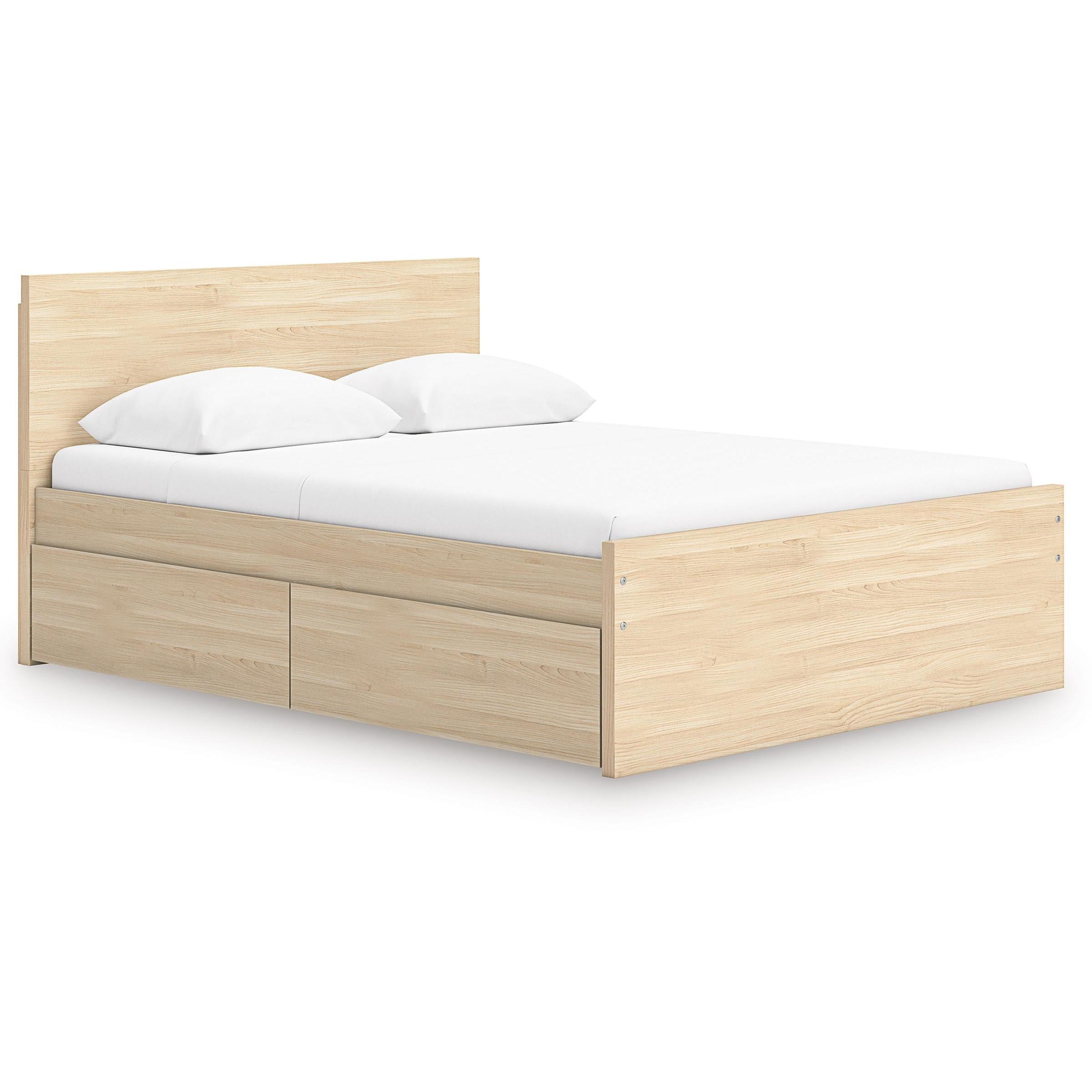  Size_Queen --  Onita EB9632B12 Queen Panel Platform Bed with 1 Side Storage IMAGE 1