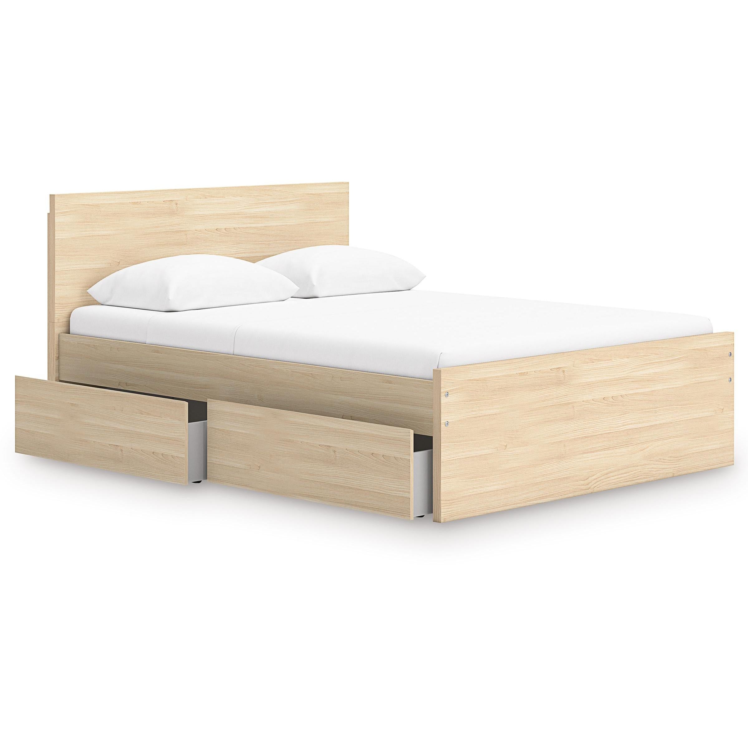  Size_Queen --  Onita EB9632B12 Queen Panel Platform Bed with 1 Side Storage IMAGE 2