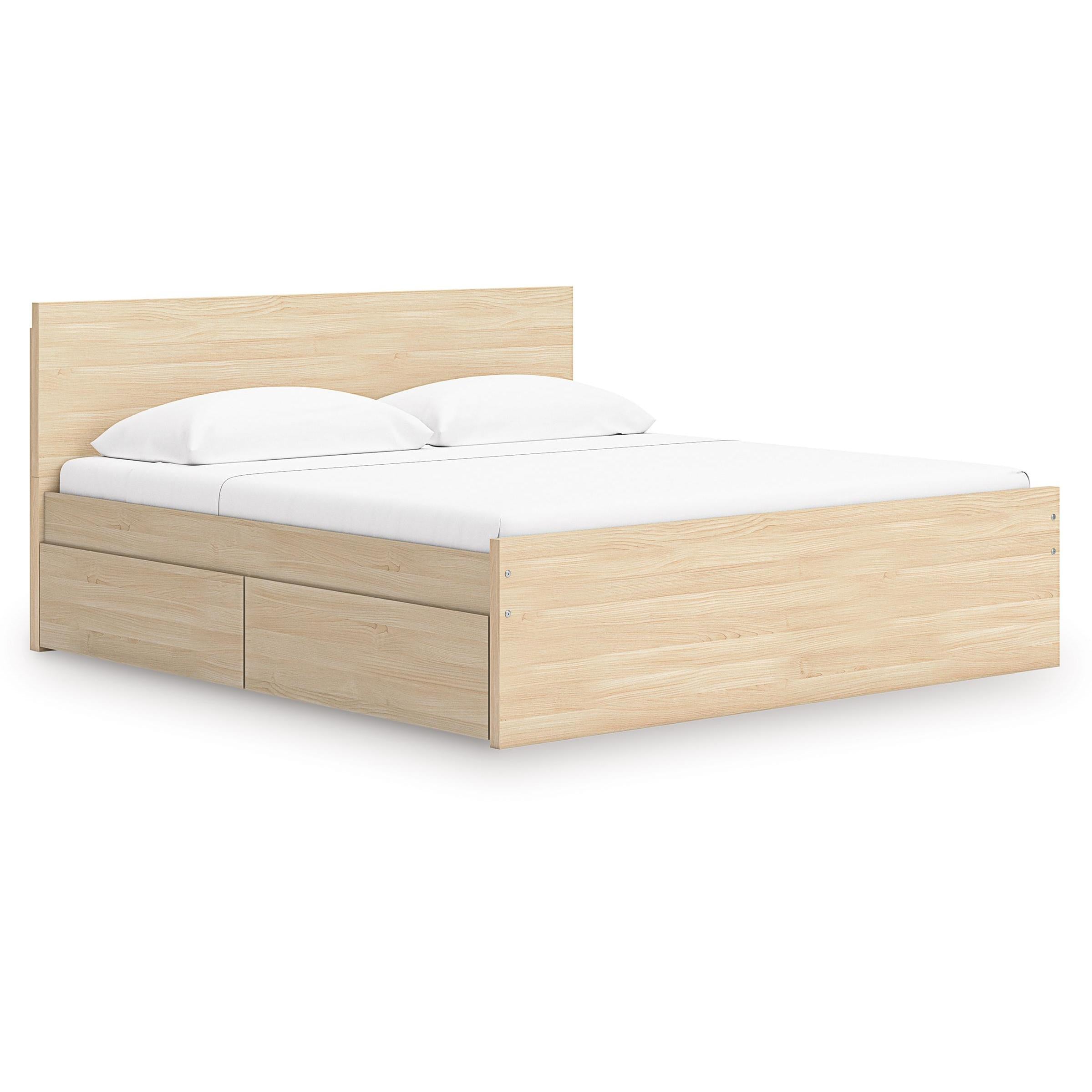  Size_Queen --  Onita EB9632B18 Queen Panel Platform Bed with 2 Side Storage IMAGE 1