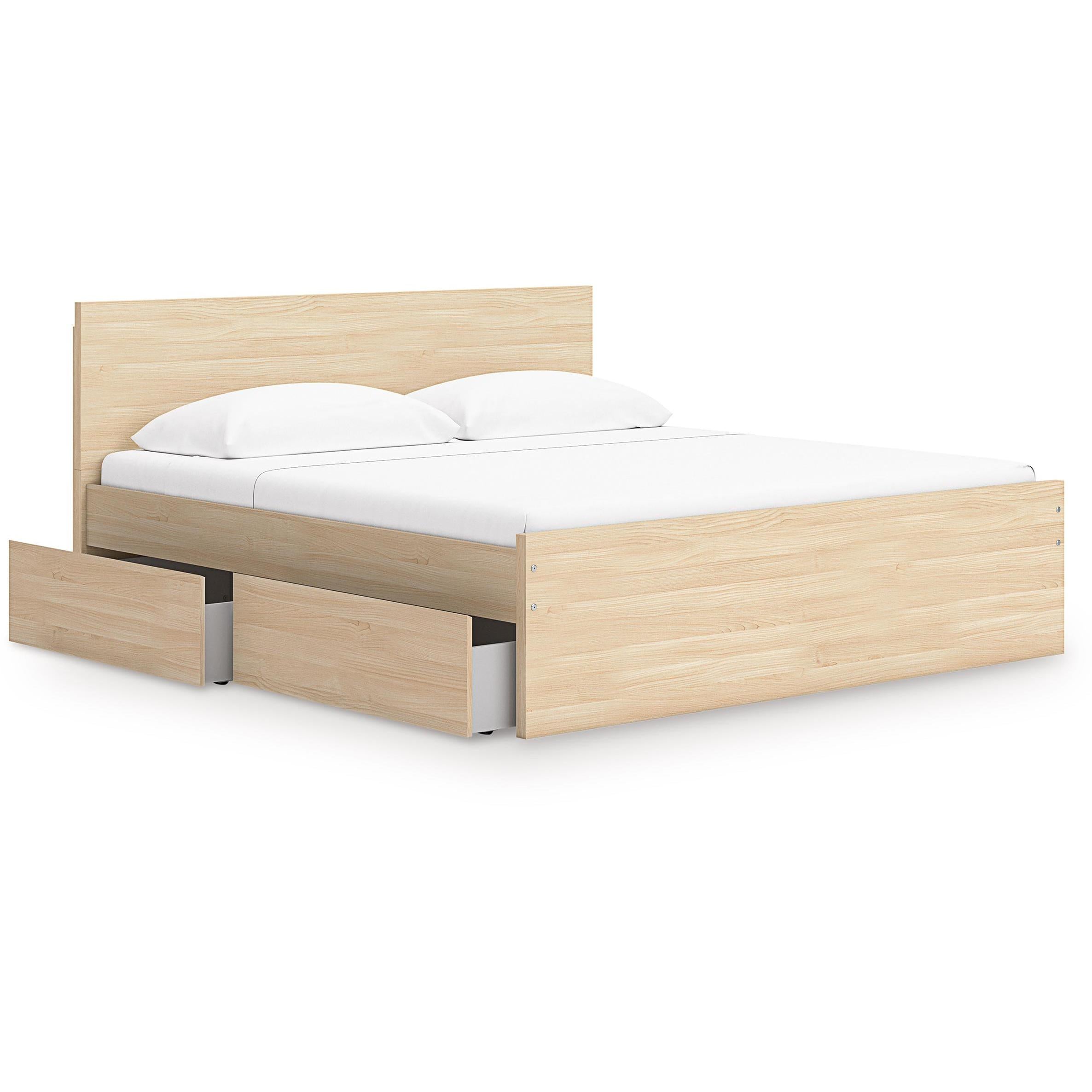  Size_Queen --  Onita EB9632B18 Queen Panel Platform Bed with 2 Side Storage IMAGE 2