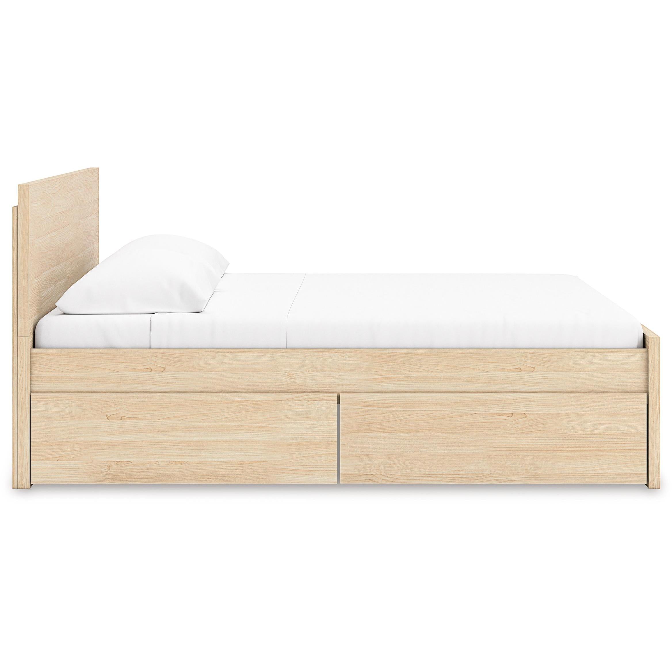  Size_Queen --  Onita EB9632B18 Queen Panel Platform Bed with 2 Side Storage IMAGE 4