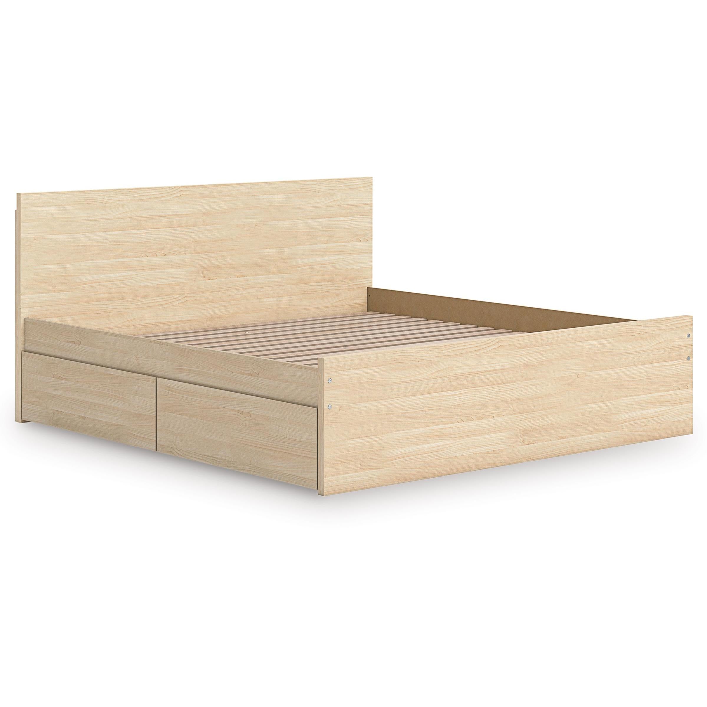  Size_Queen --  Onita EB9632B18 Queen Panel Platform Bed with 2 Side Storage IMAGE 6