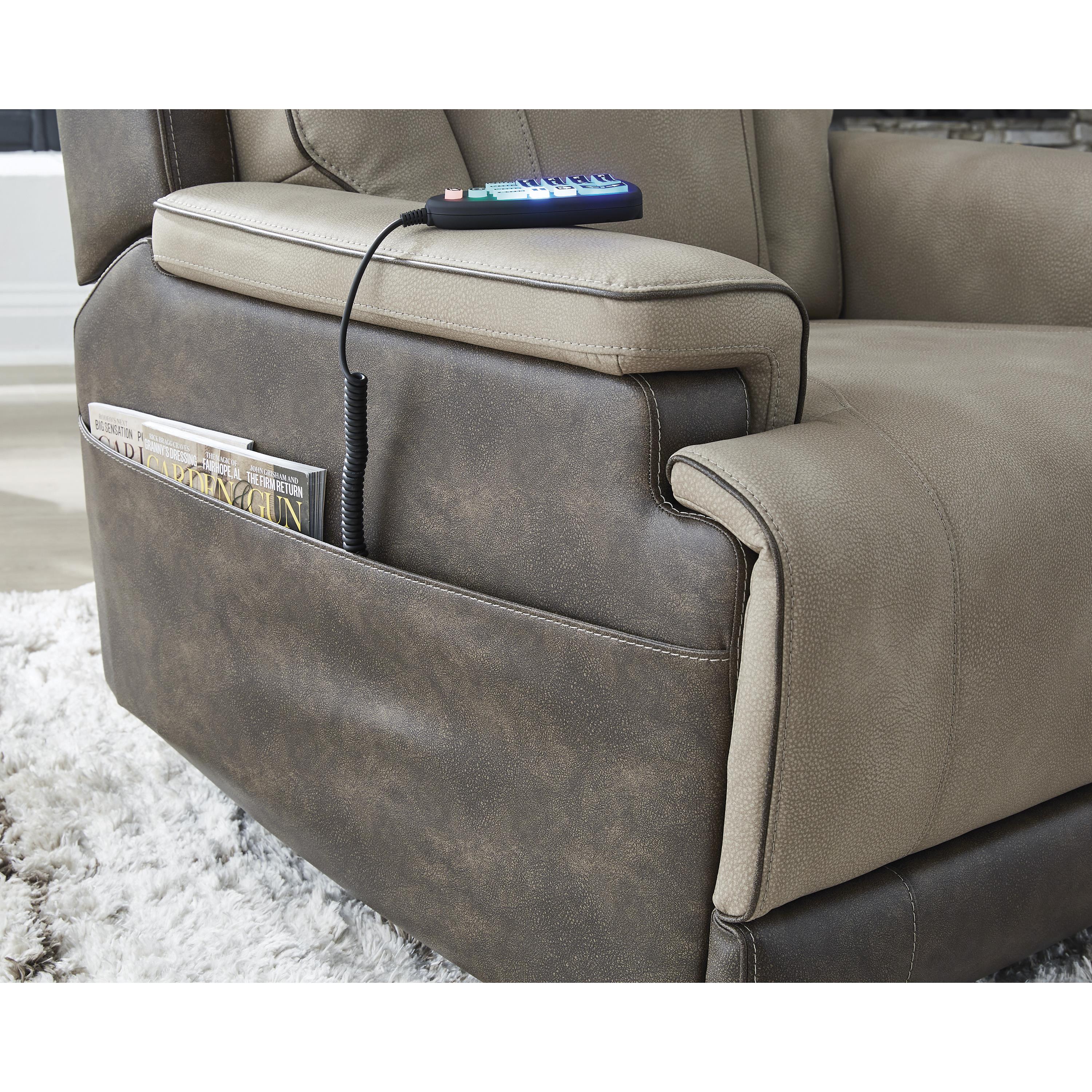  Manufacturer Color_Sand --  Signature Design by Ashley 4Z Peaceful Pause Power Leather Look Recliner IMAGE 11