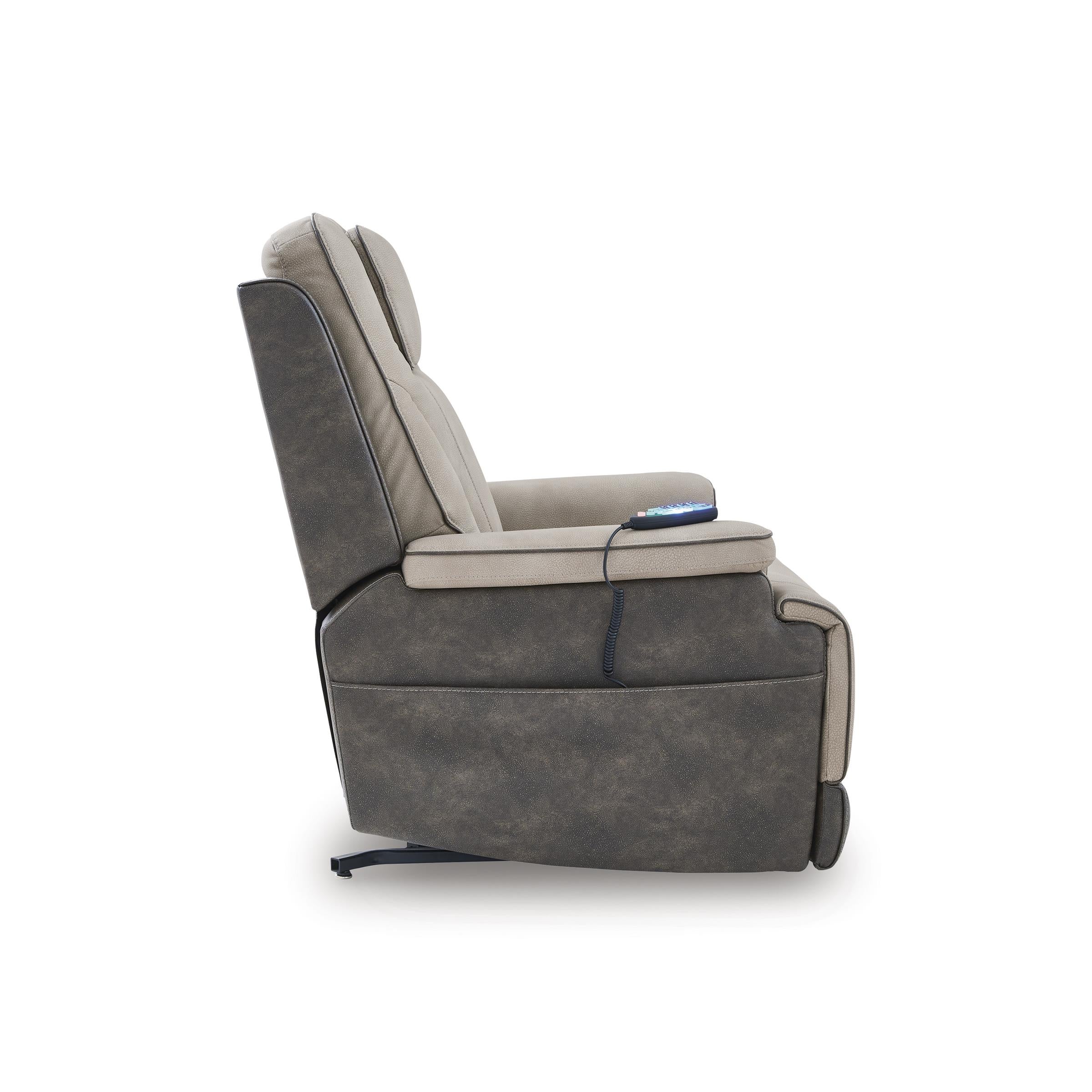  Manufacturer Color_Sand --  Signature Design by Ashley 4Z Peaceful Pause Power Leather Look Recliner IMAGE 5