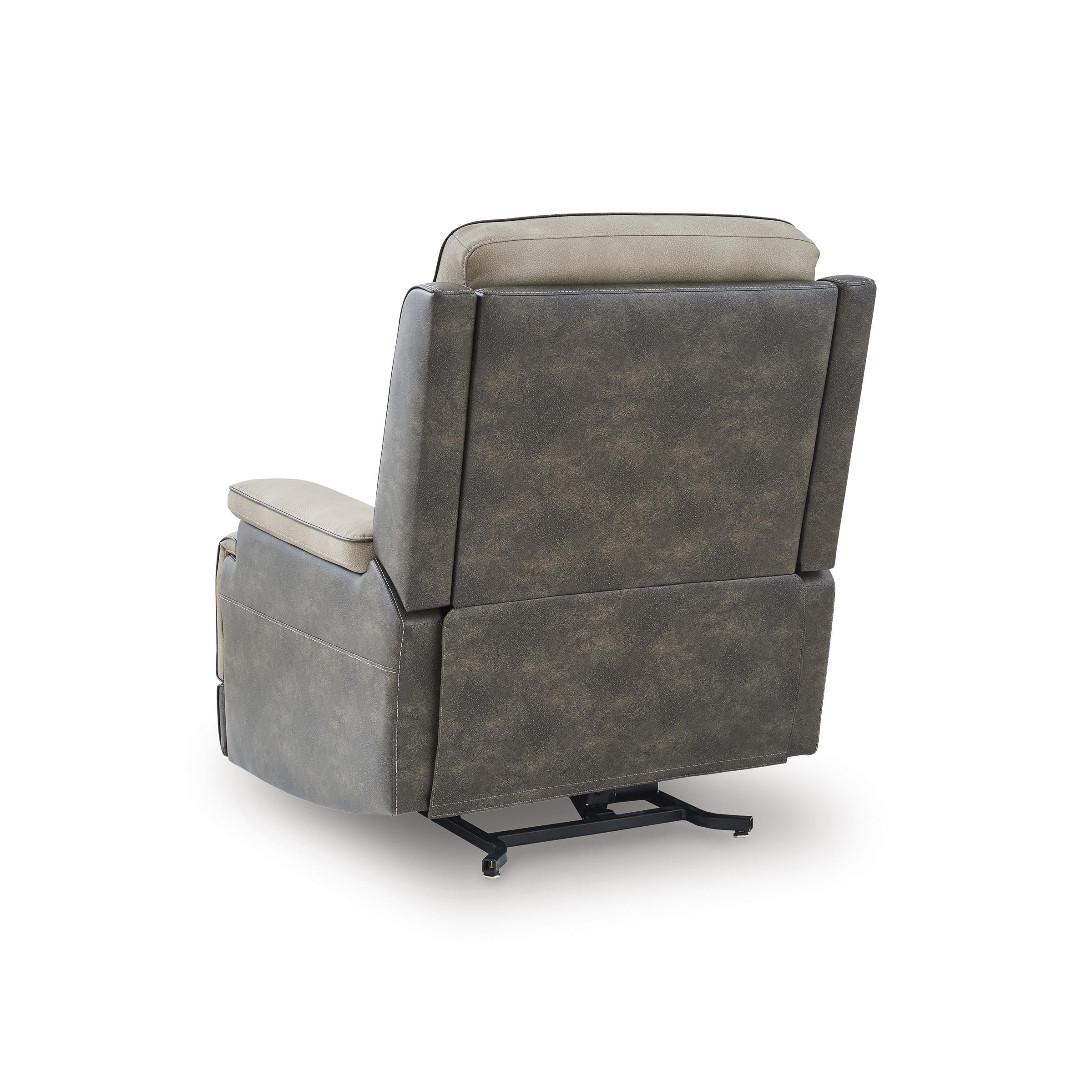  Manufacturer Color_Sand --  Signature Design by Ashley 4Z Peaceful Pause Power Leather Look Recliner IMAGE 6