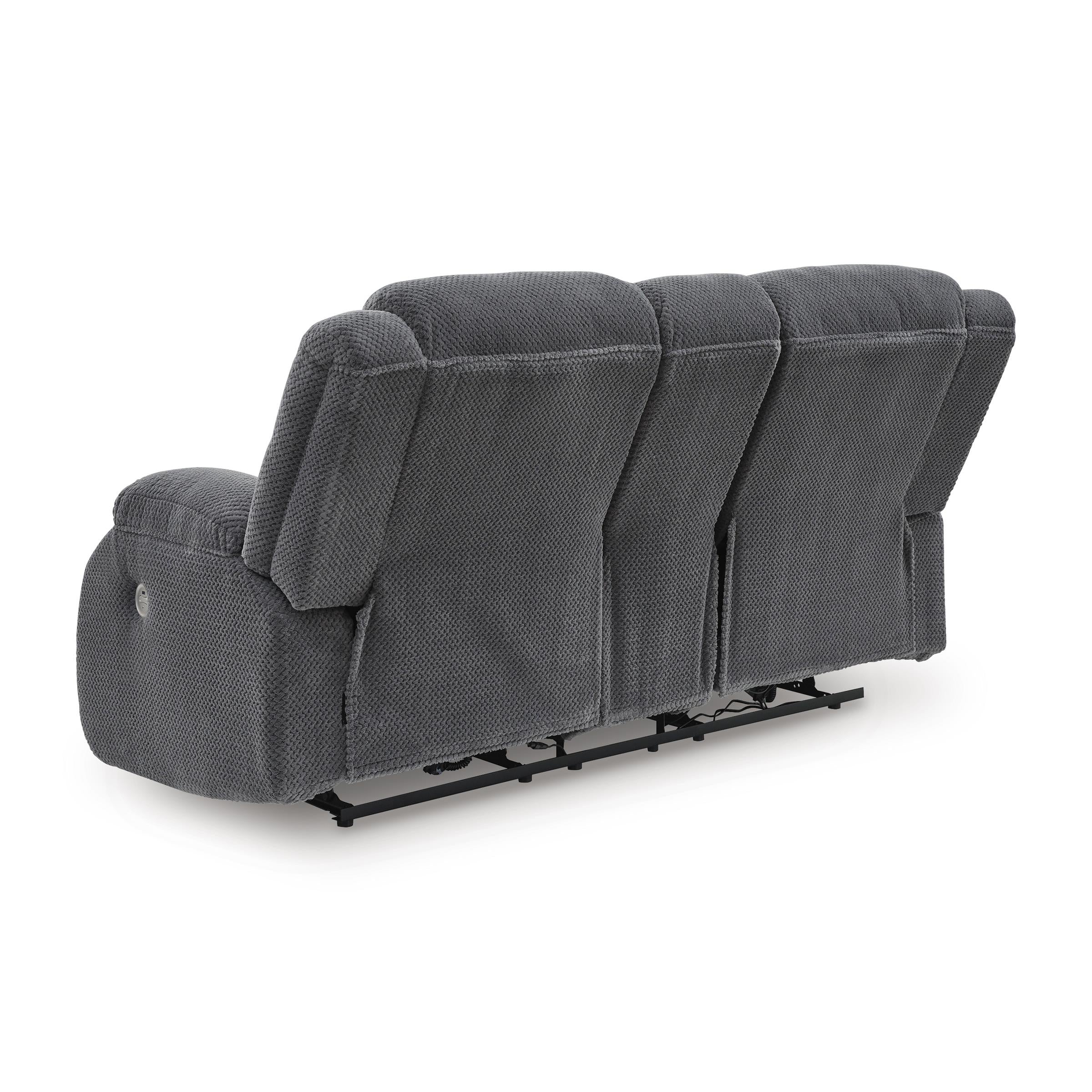  Manufacturer Color_Steel --  Signature Design by Ashley Observation Power Reclining Fabric Loveseat with Console IMAGE 4