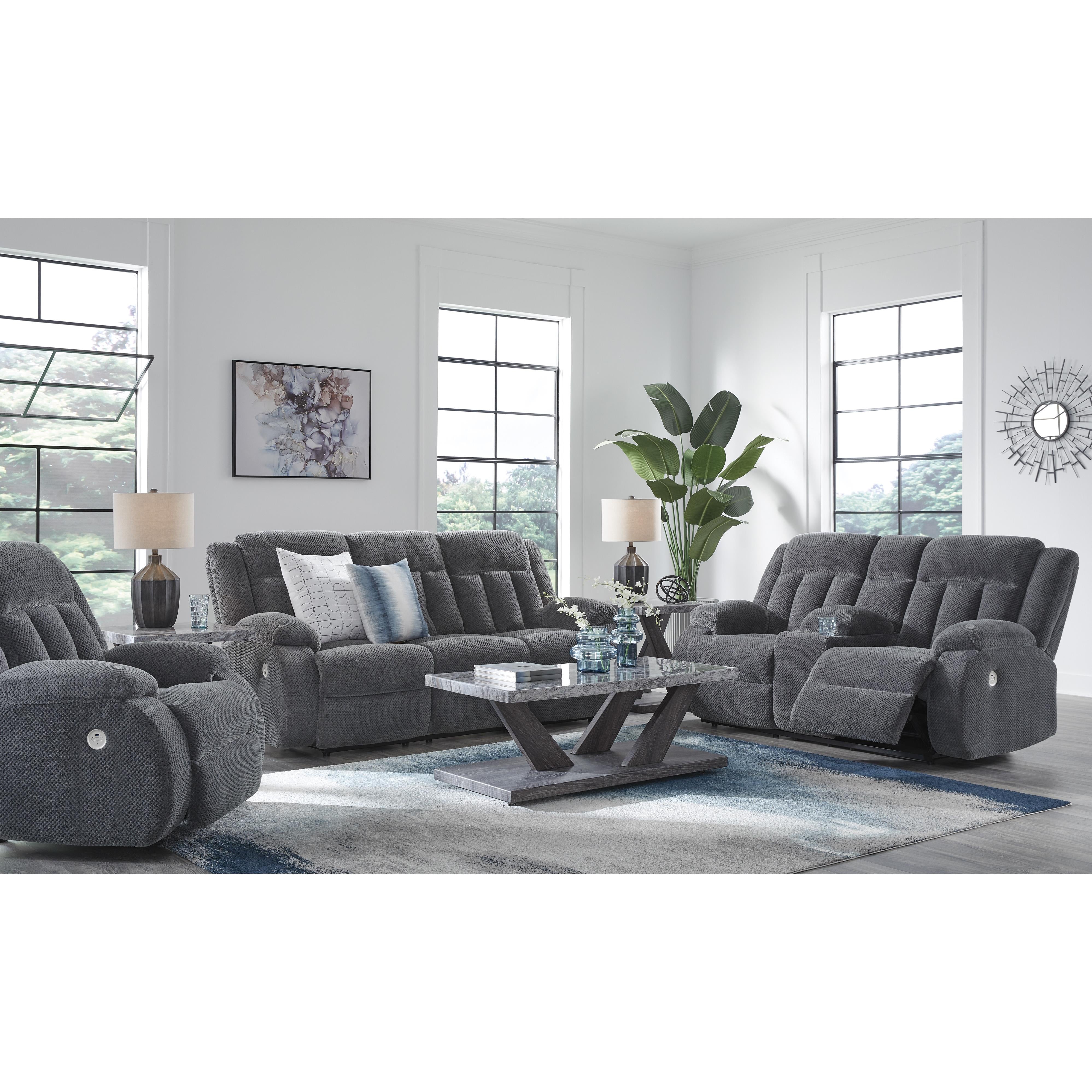  Manufacturer Color_Steel --  Signature Design by Ashley Observation Power Rocker Fabric Recliner IMAGE 11