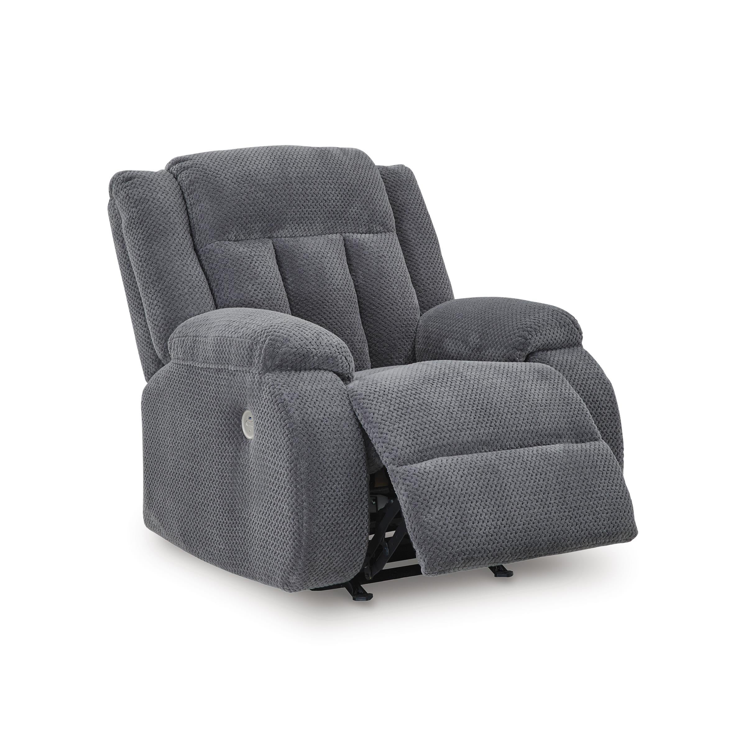  Manufacturer Color_Steel --  Signature Design by Ashley Observation Power Rocker Fabric Recliner IMAGE 2