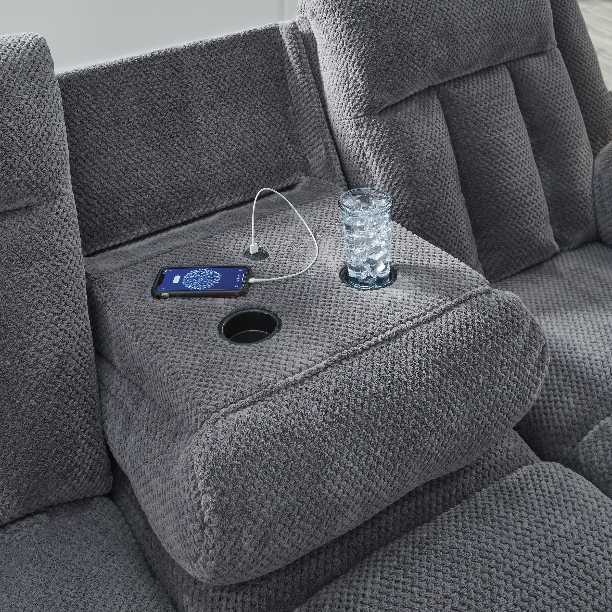  Manufacturer Color_Steel --  Signature Design by Ashley Observation Power Reclining Fabric Sofa IMAGE 8