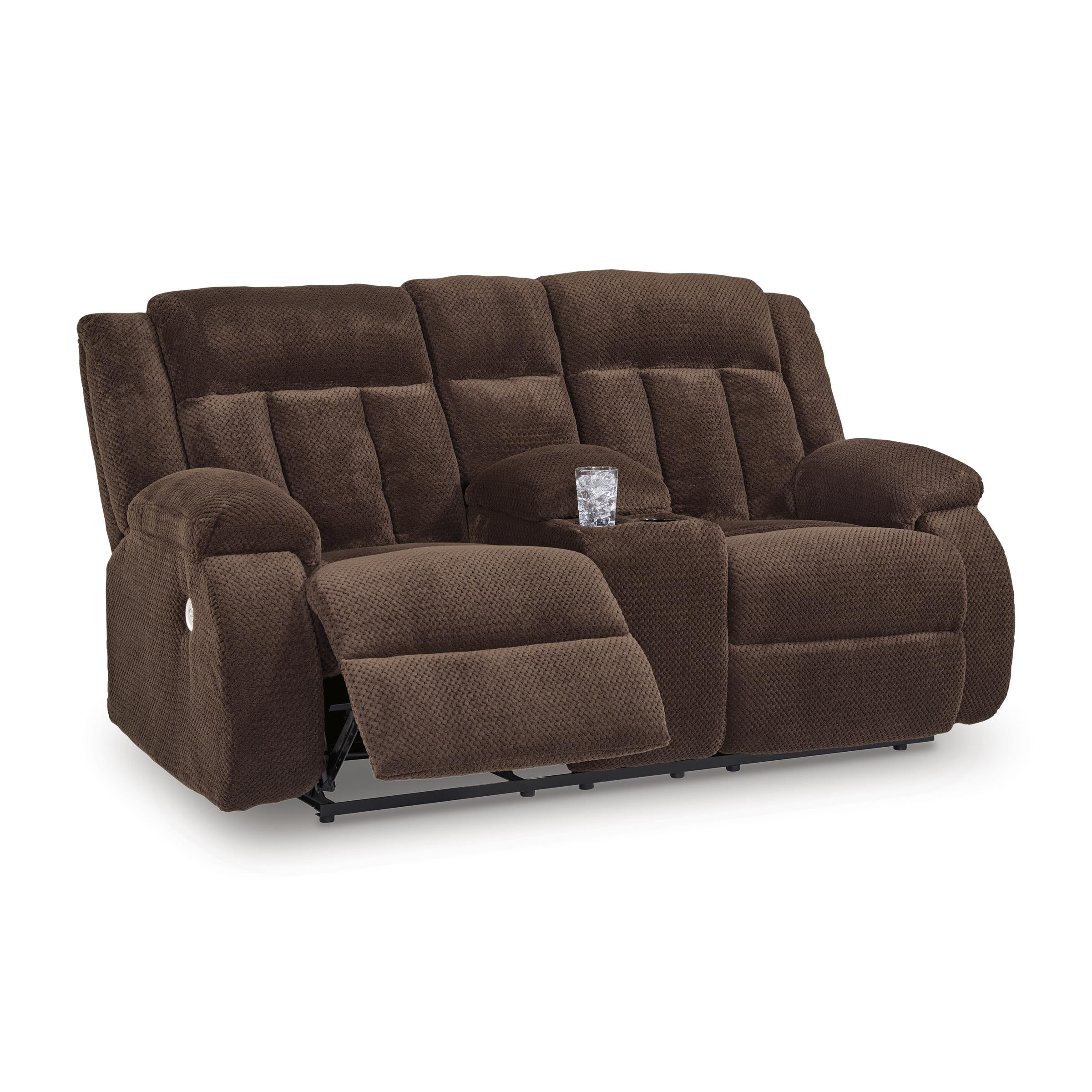  Manufacturer Color_Chocolate --  Observation PC2140696 Double Reclining Power Loveseat with Console IMAGE 1