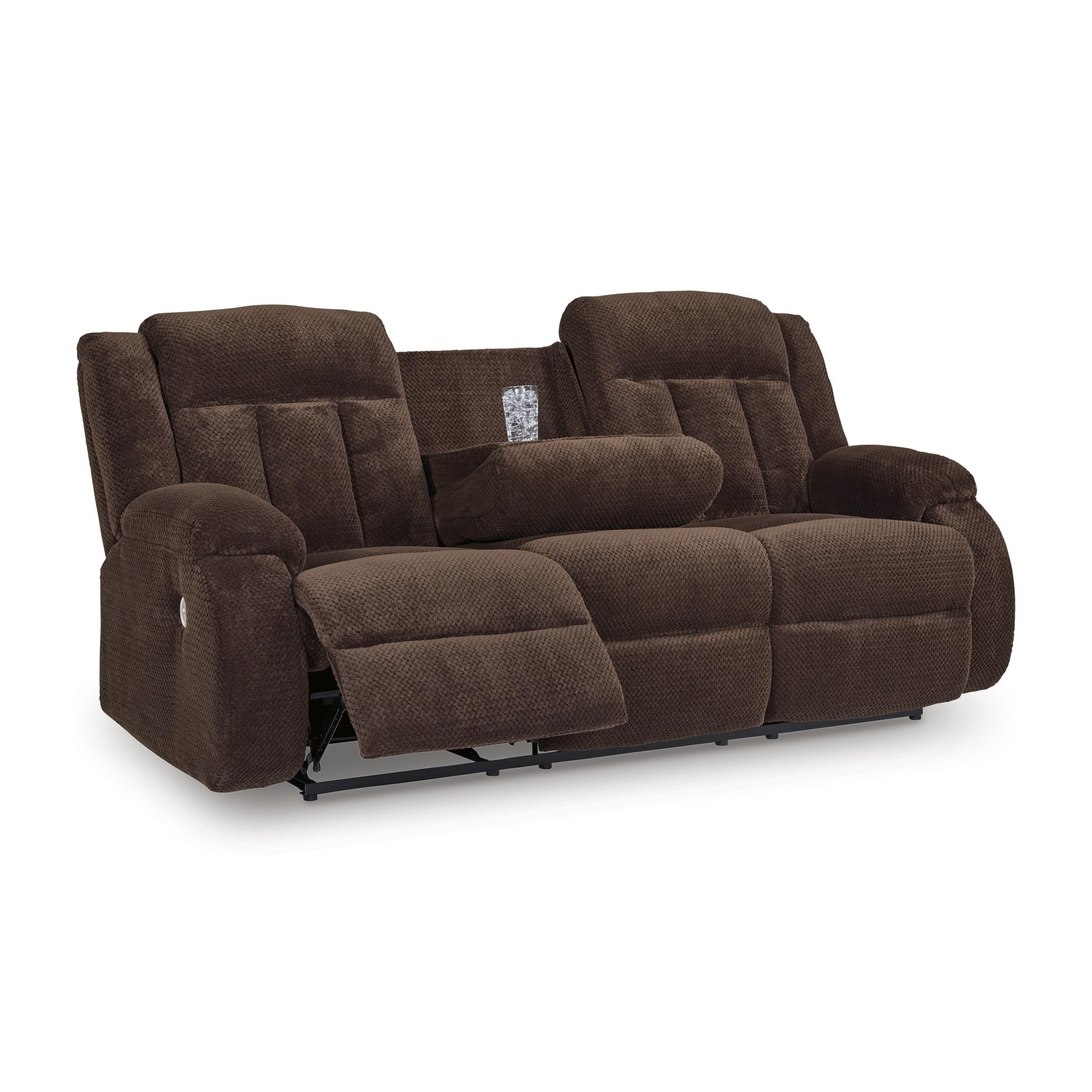  Manufacturer Color_Chocolate --  Observation PC2140699 Reclining Power Sofa with Drop Down Table IMAGE 1