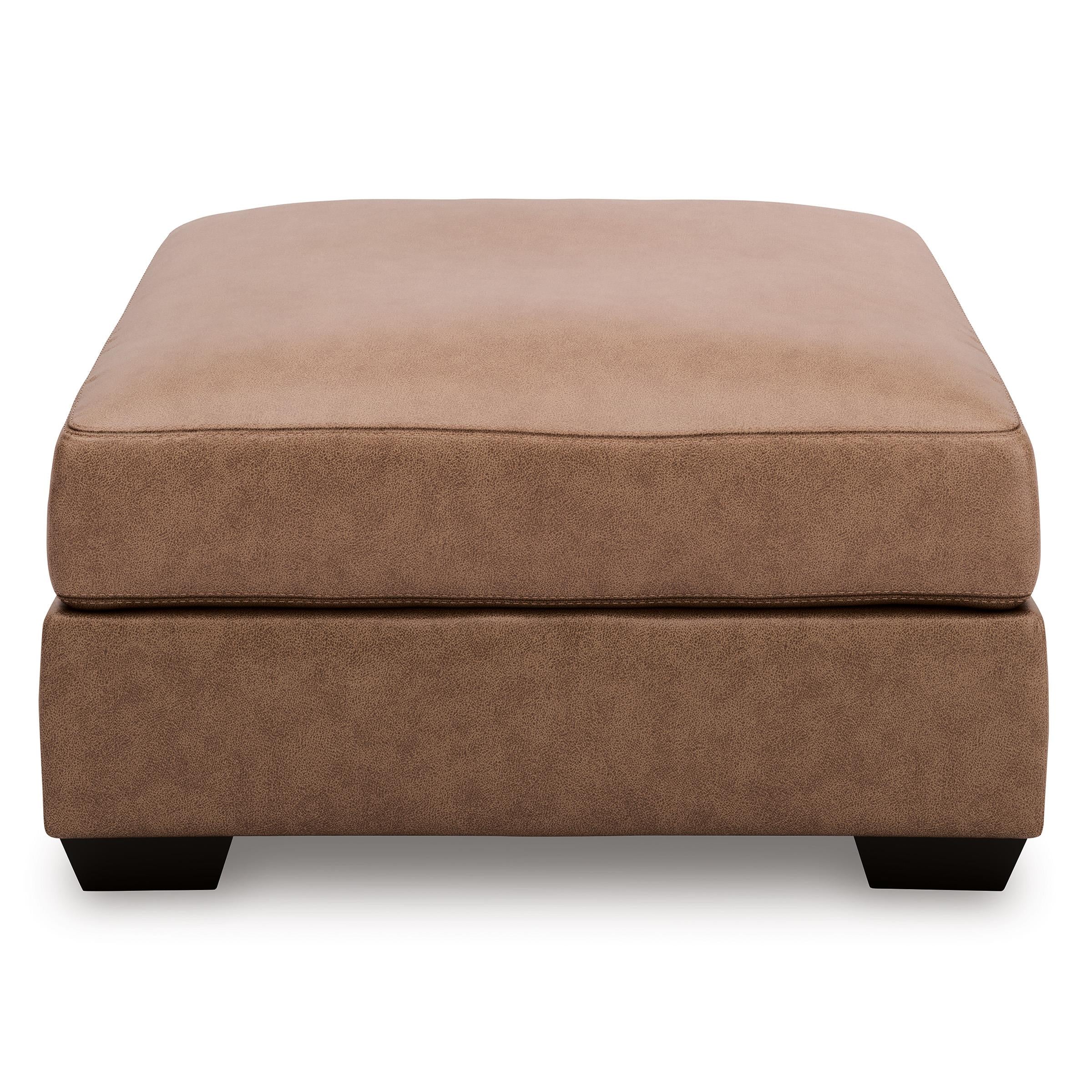  Manufacturer Color_Caramel --  Signature Design by Ashley WillowBend Leather Look Ottoman IMAGE 2