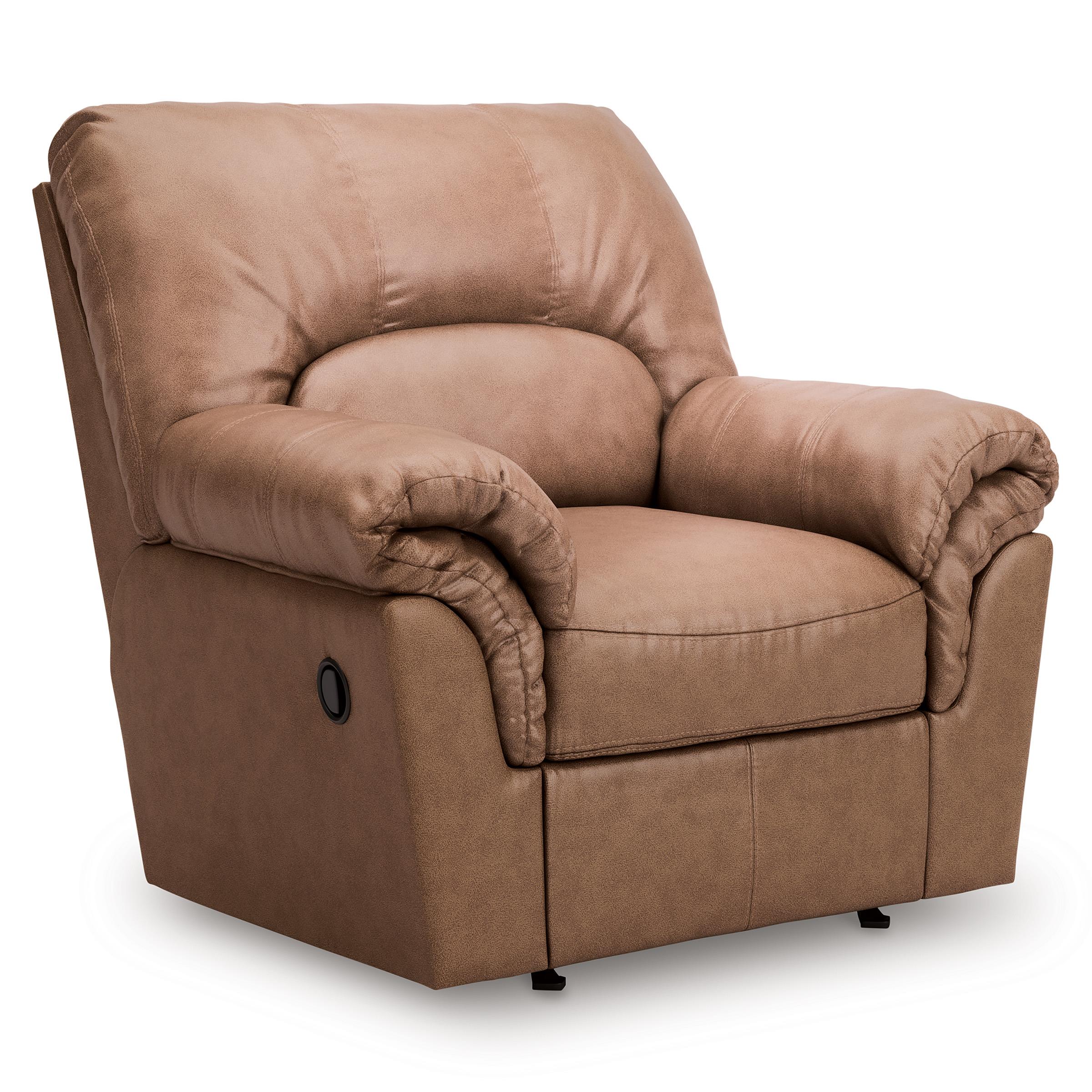  Manufacturer Color_Caramel --  Signature Design by Ashley WillowBend Rocker Leather Look Recliner IMAGE 1