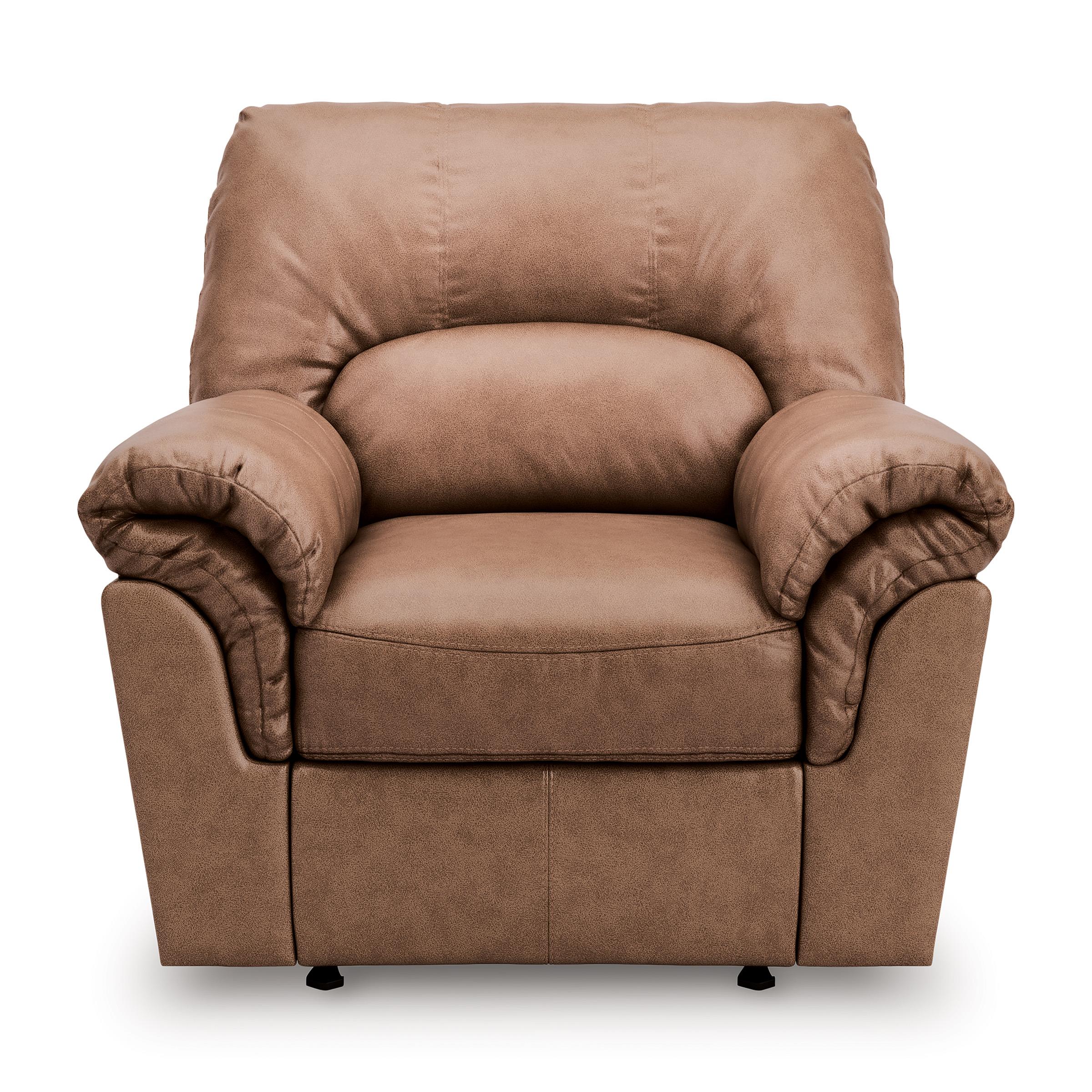  Manufacturer Color_Caramel --  Signature Design by Ashley WillowBend Rocker Leather Look Recliner IMAGE 2