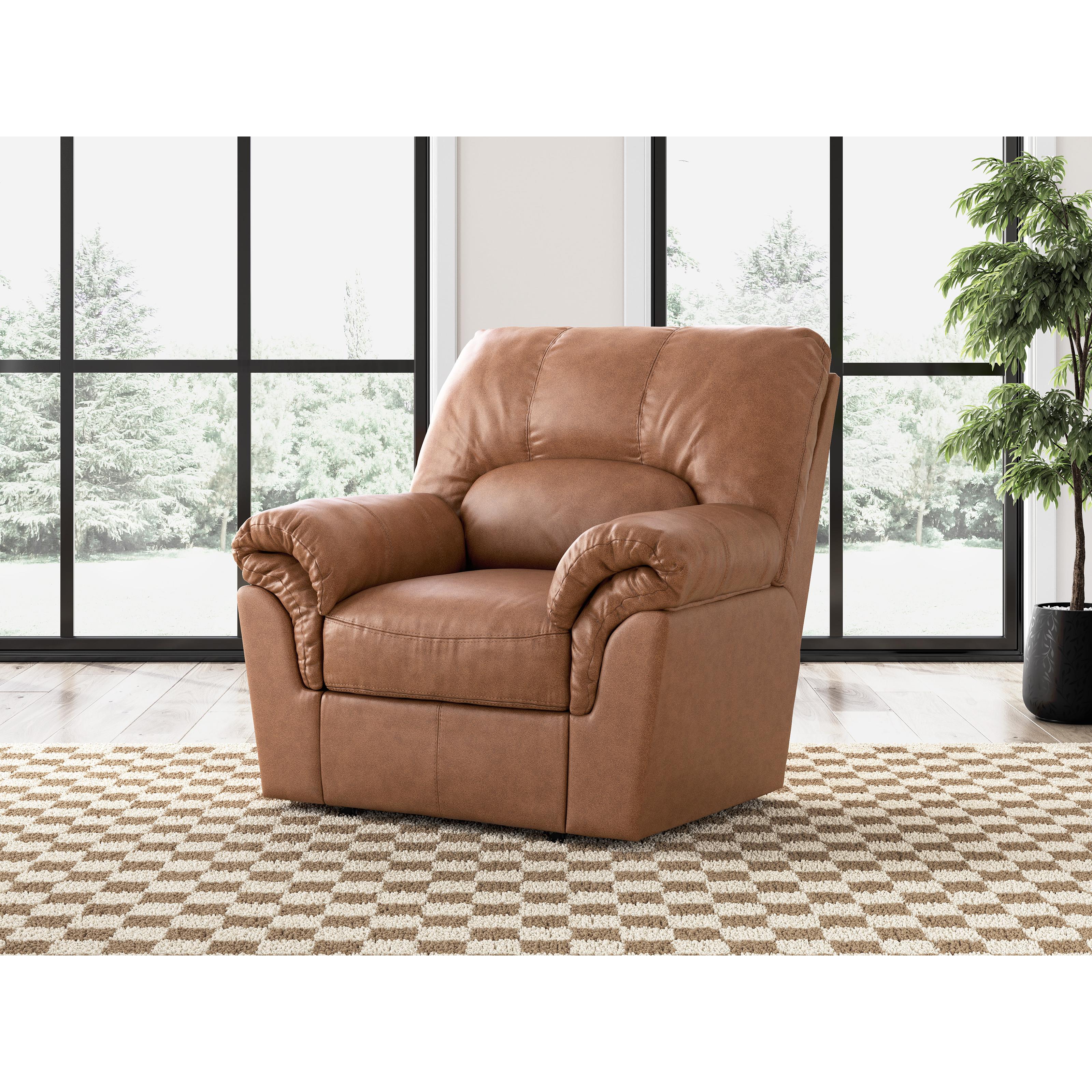  Manufacturer Color_Caramel --  Signature Design by Ashley WillowBend Rocker Leather Look Recliner IMAGE 5