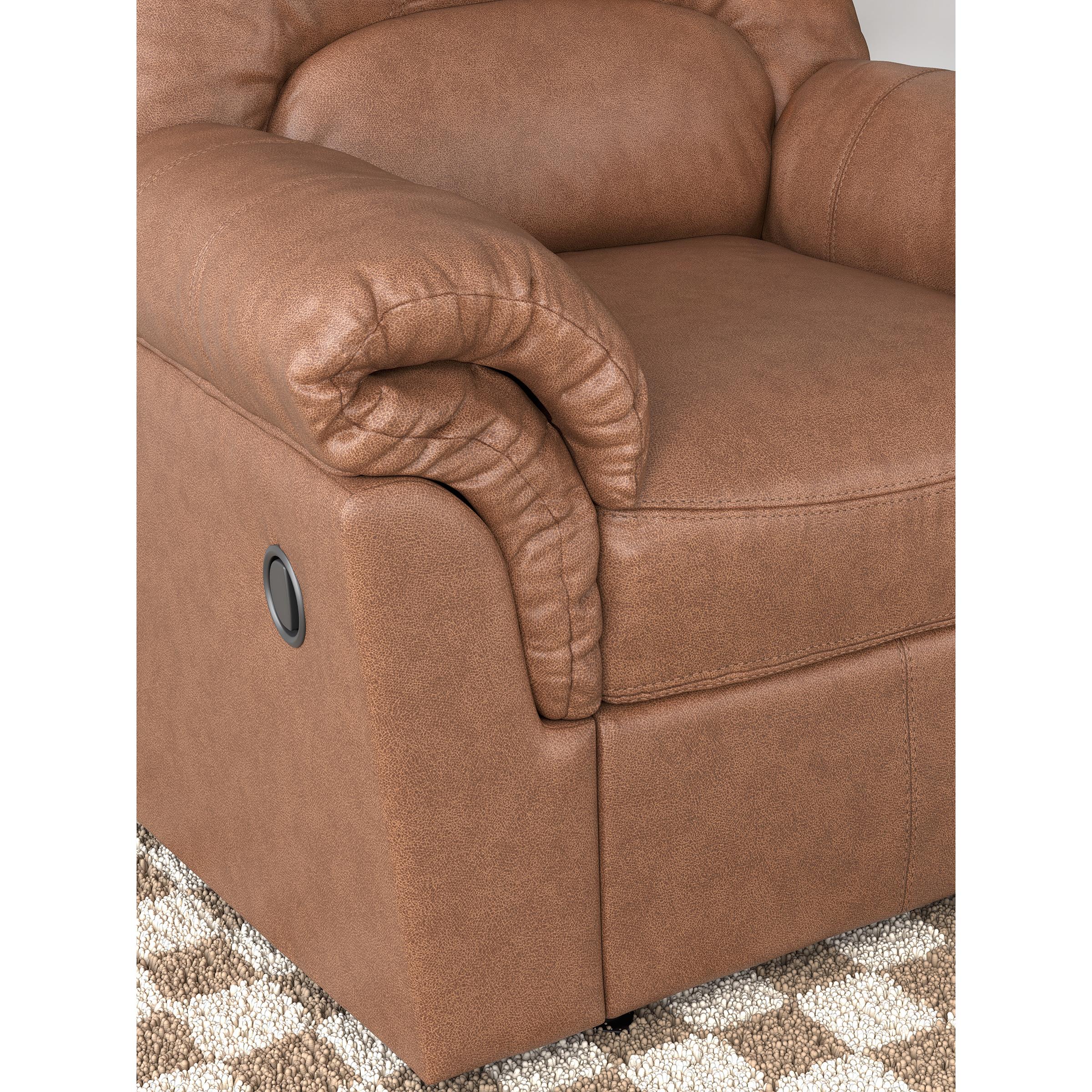  Manufacturer Color_Caramel --  Signature Design by Ashley WillowBend Rocker Leather Look Recliner IMAGE 6