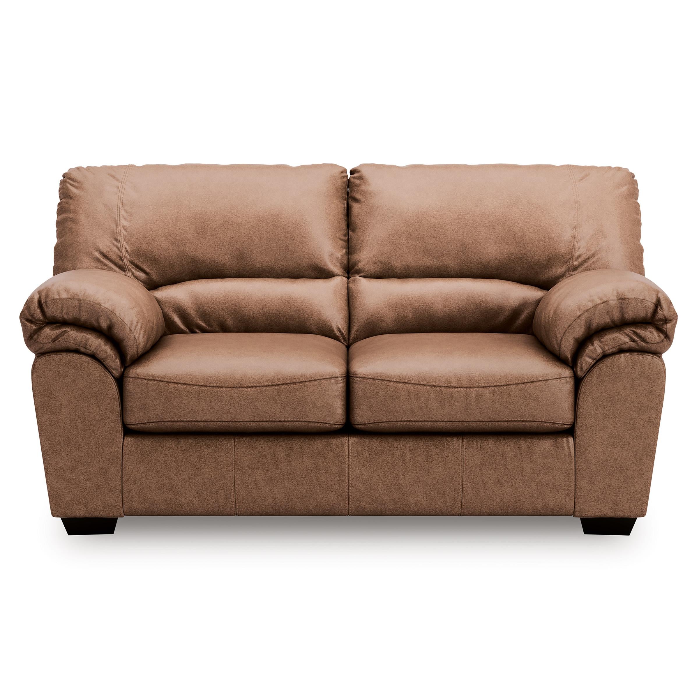  Manufacturer Color_Caramel --  Signature Design by Ashley WillowBend Stationary Leather Look Loveseat IMAGE 2