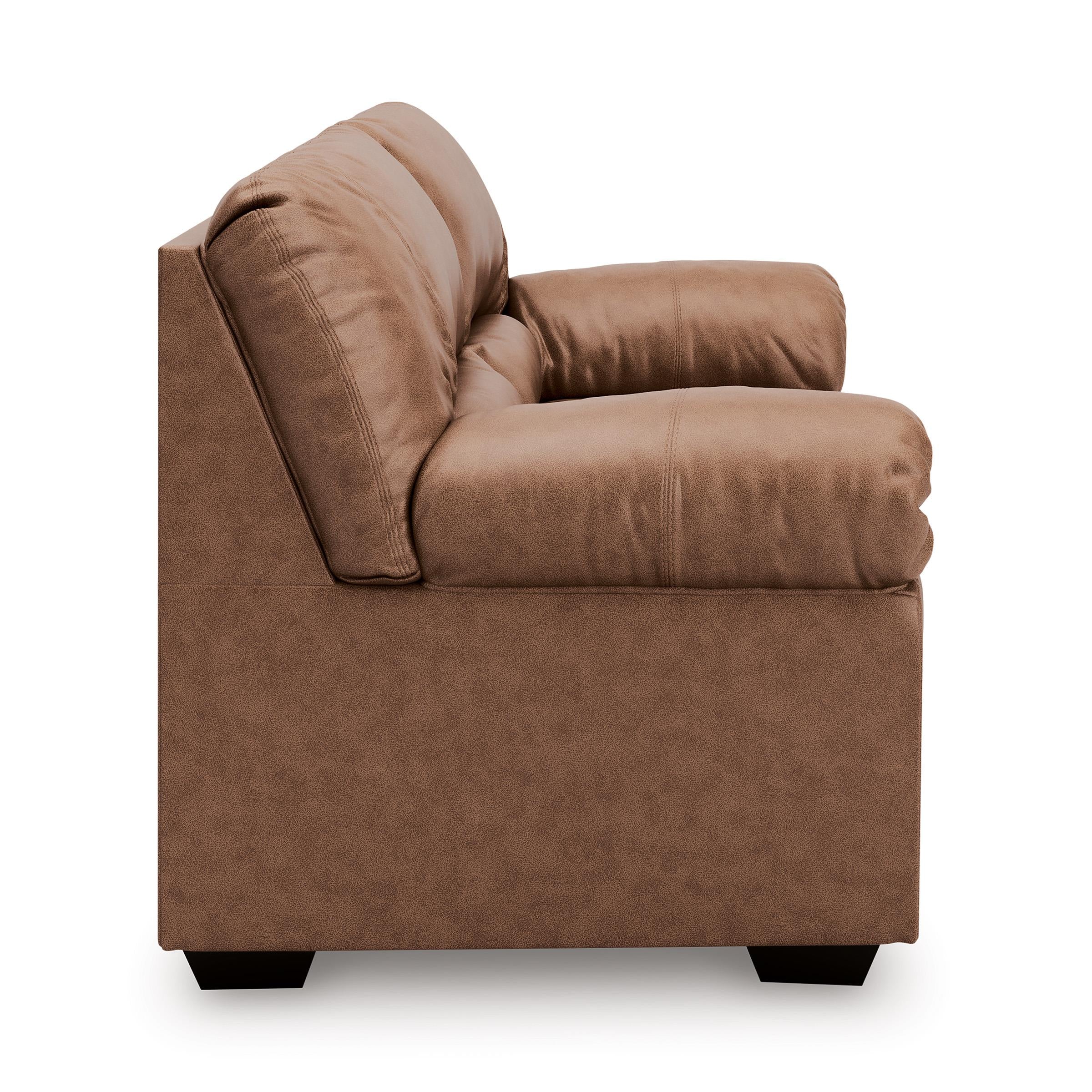  Manufacturer Color_Caramel --  Signature Design by Ashley WillowBend Stationary Leather Look Loveseat IMAGE 3