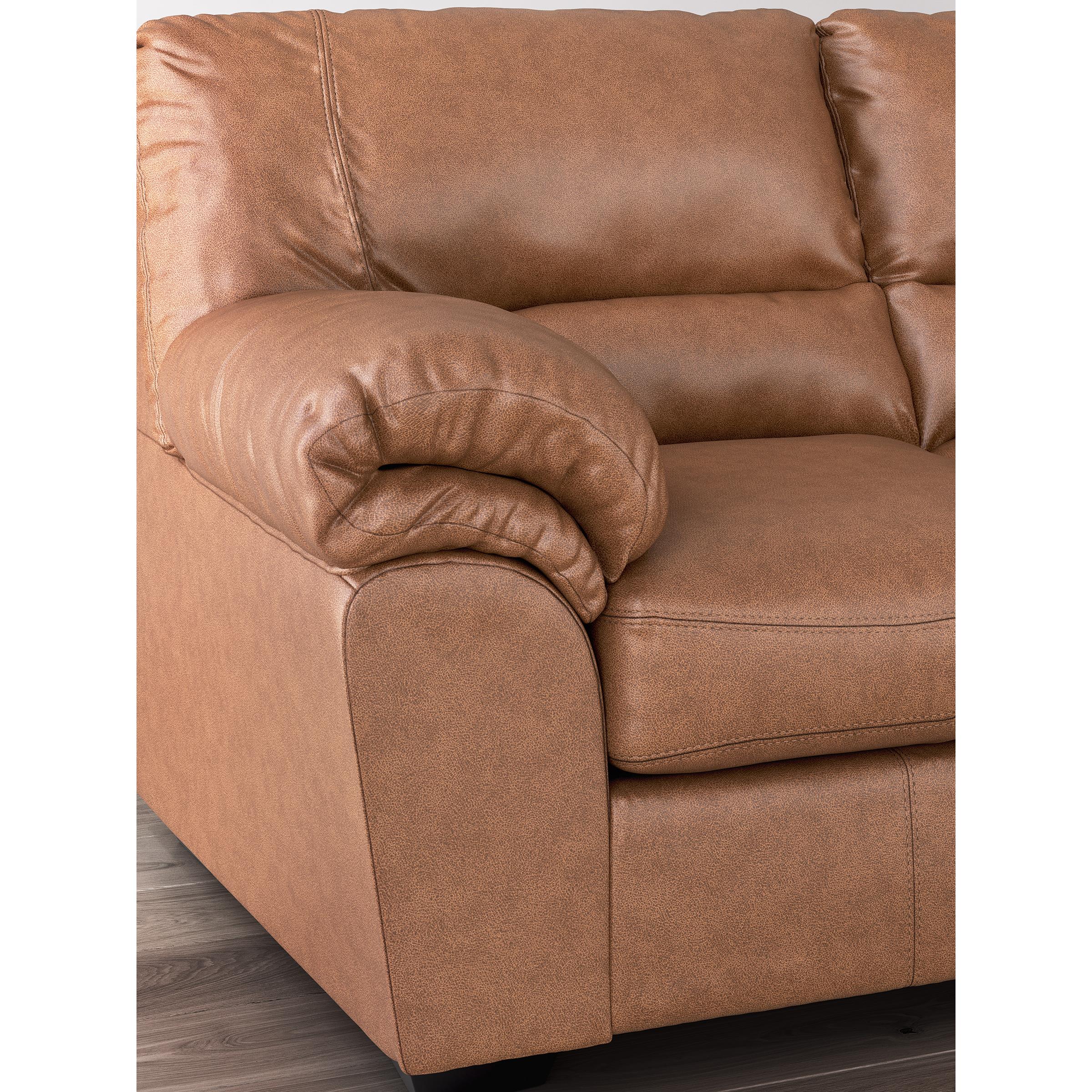 Manufacturer Color_Caramel --  Signature Design by Ashley WillowBend Stationary Leather Look Loveseat IMAGE 6