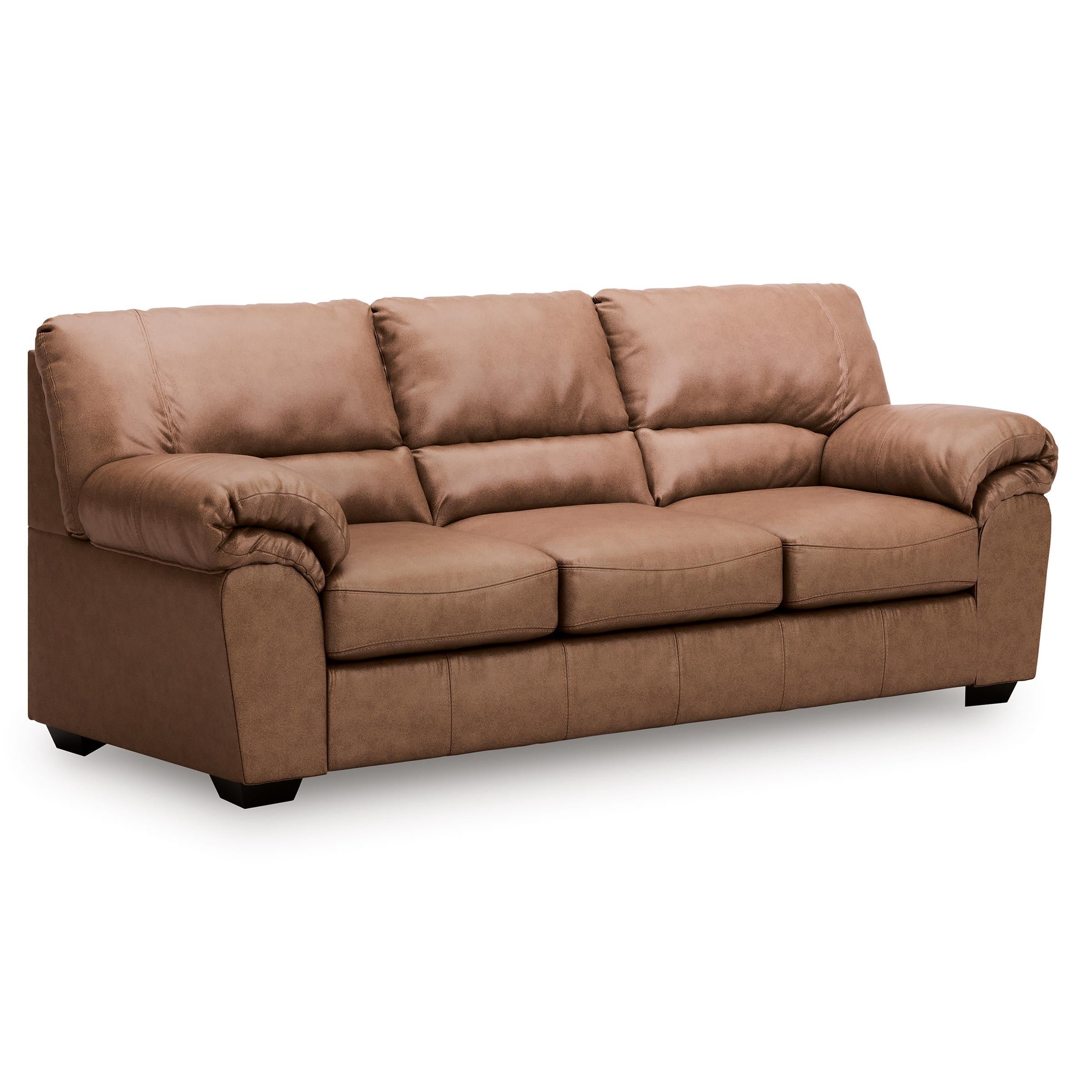  Manufacturer Color_Caramel --  Signature Design by Ashley WillowBend Stationary Leather Look Sofa IMAGE 1