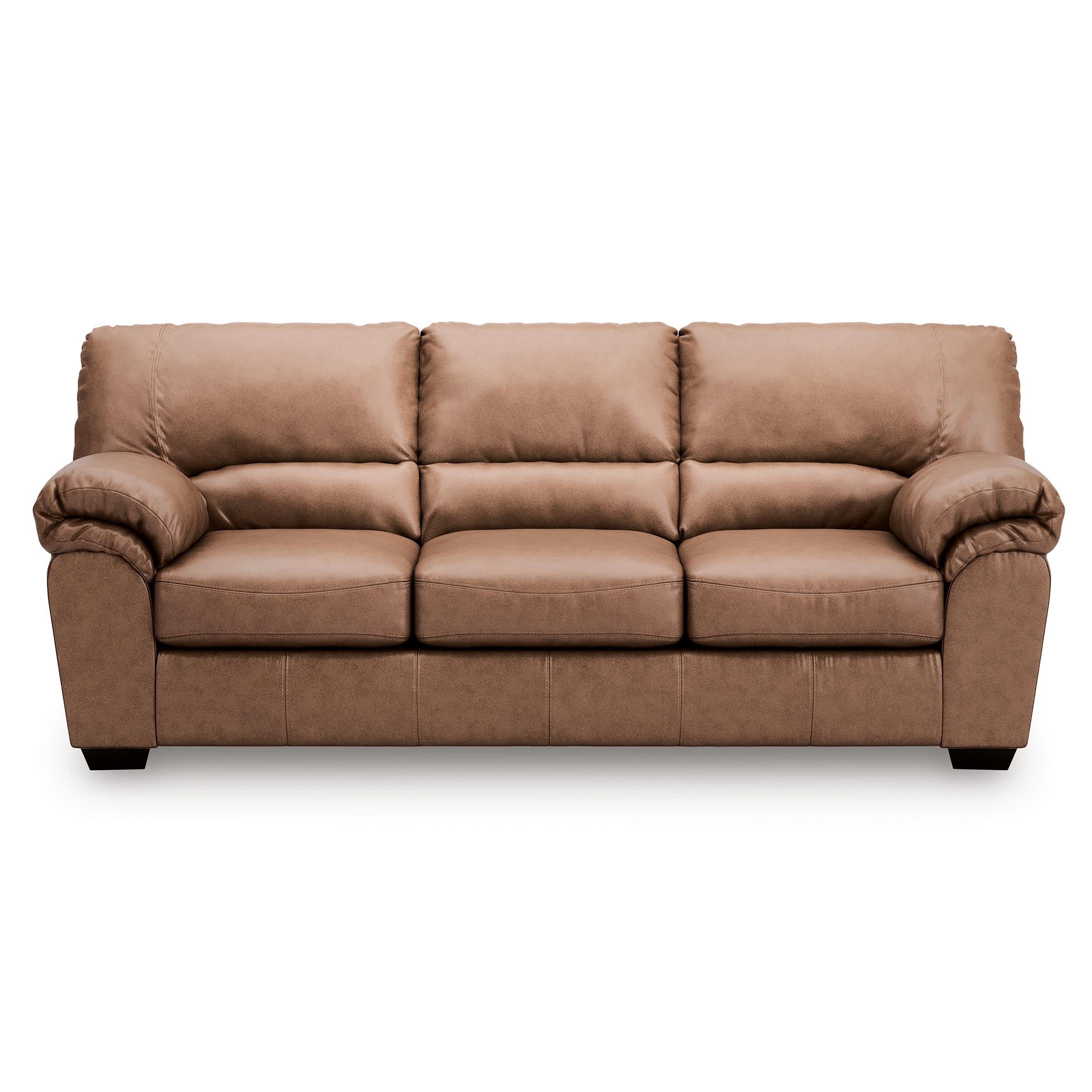  Manufacturer Color_Caramel --  Signature Design by Ashley WillowBend Stationary Leather Look Sofa IMAGE 2