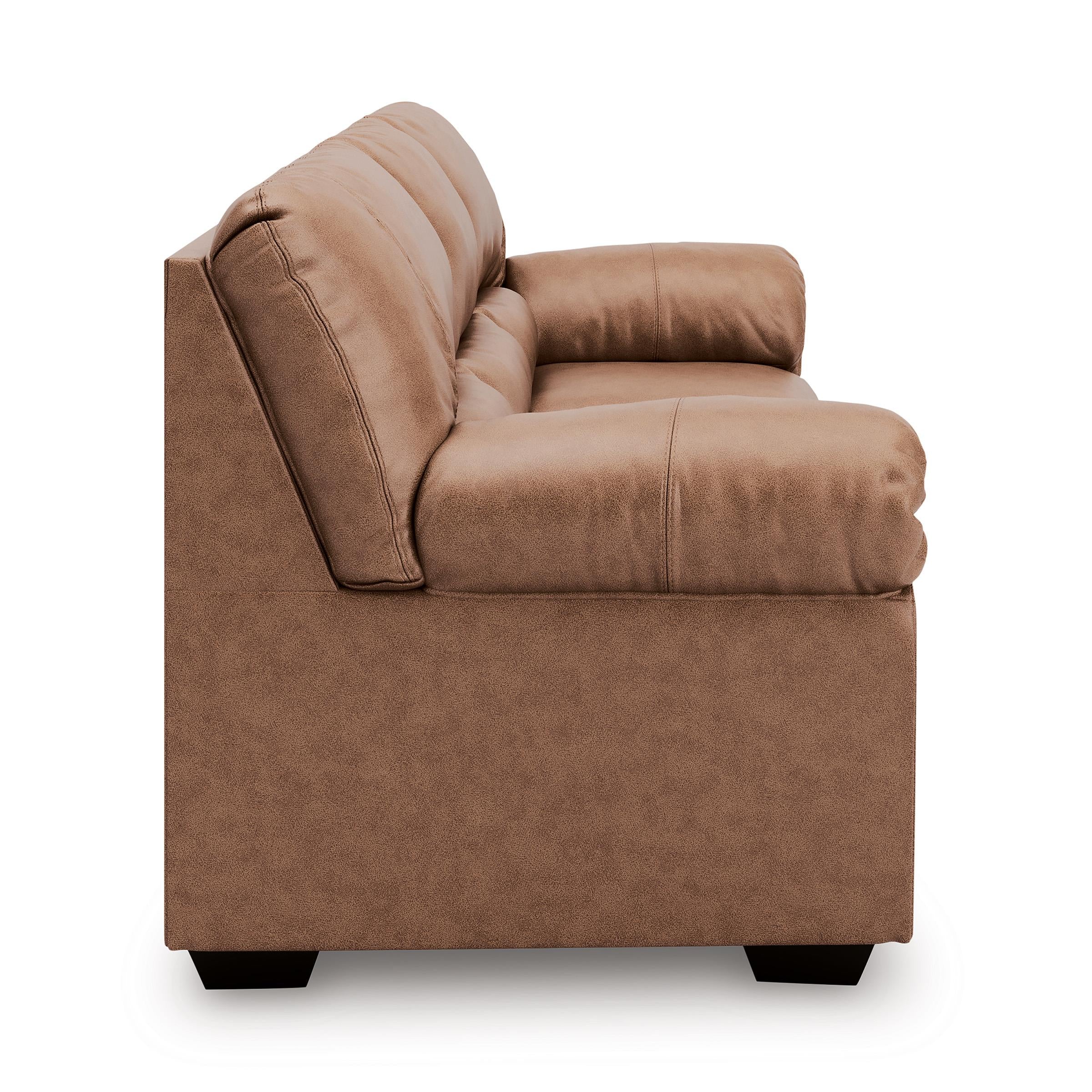  Manufacturer Color_Caramel --  Signature Design by Ashley WillowBend Stationary Leather Look Sofa IMAGE 3