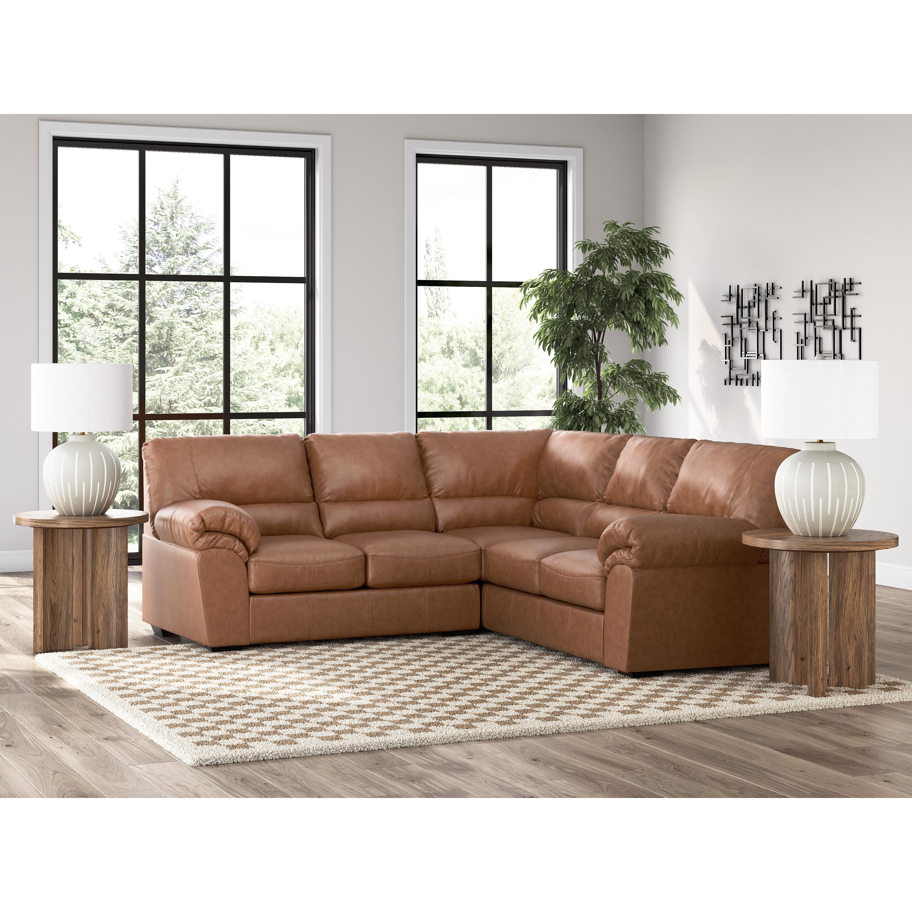 Manufacturer Color_Caramel --  Signature Design by Ashley WillowBend Leather Look 2 pc Sectional IMAGE 3