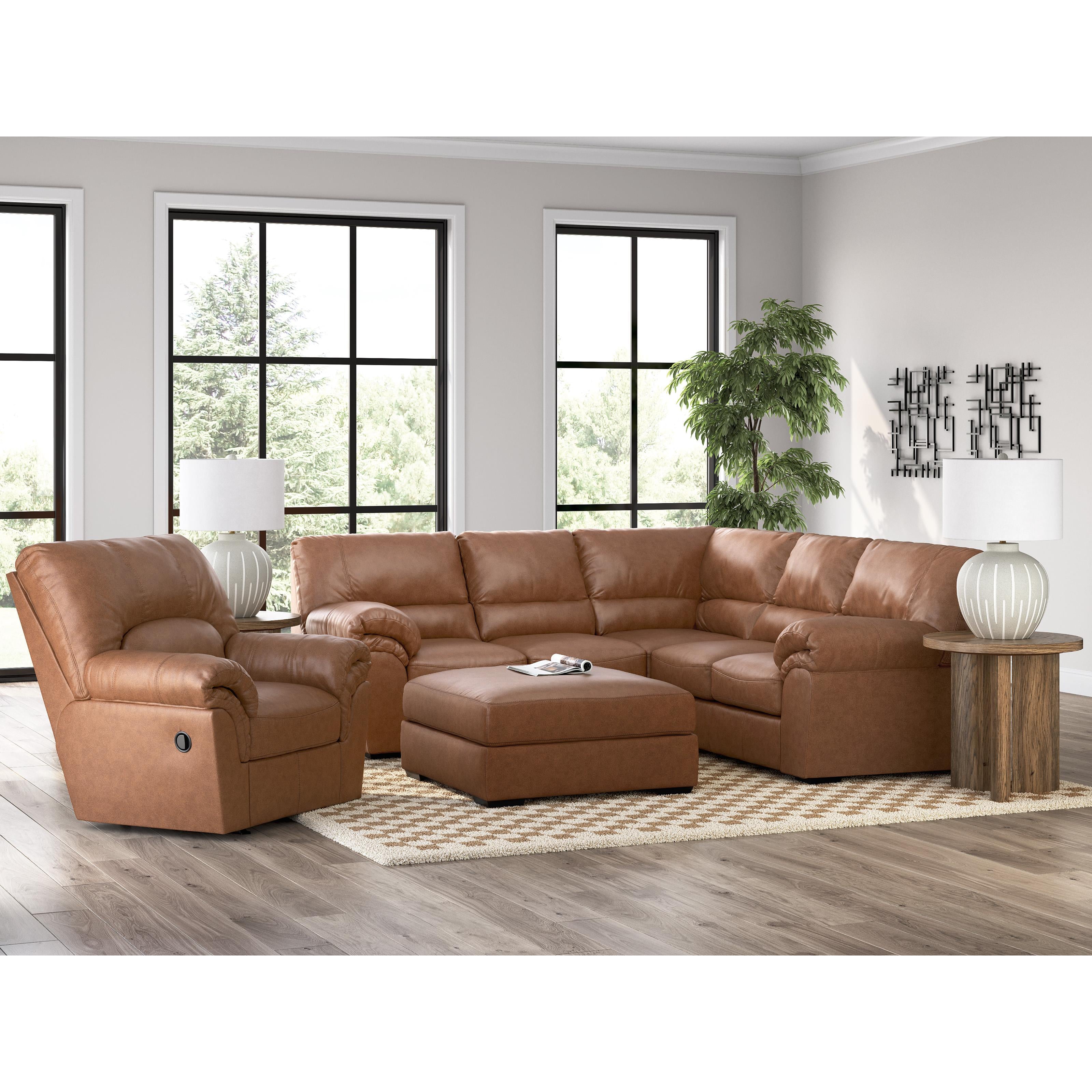  Manufacturer Color_Caramel --  Signature Design by Ashley WillowBend Leather Look 2 pc Sectional IMAGE 5