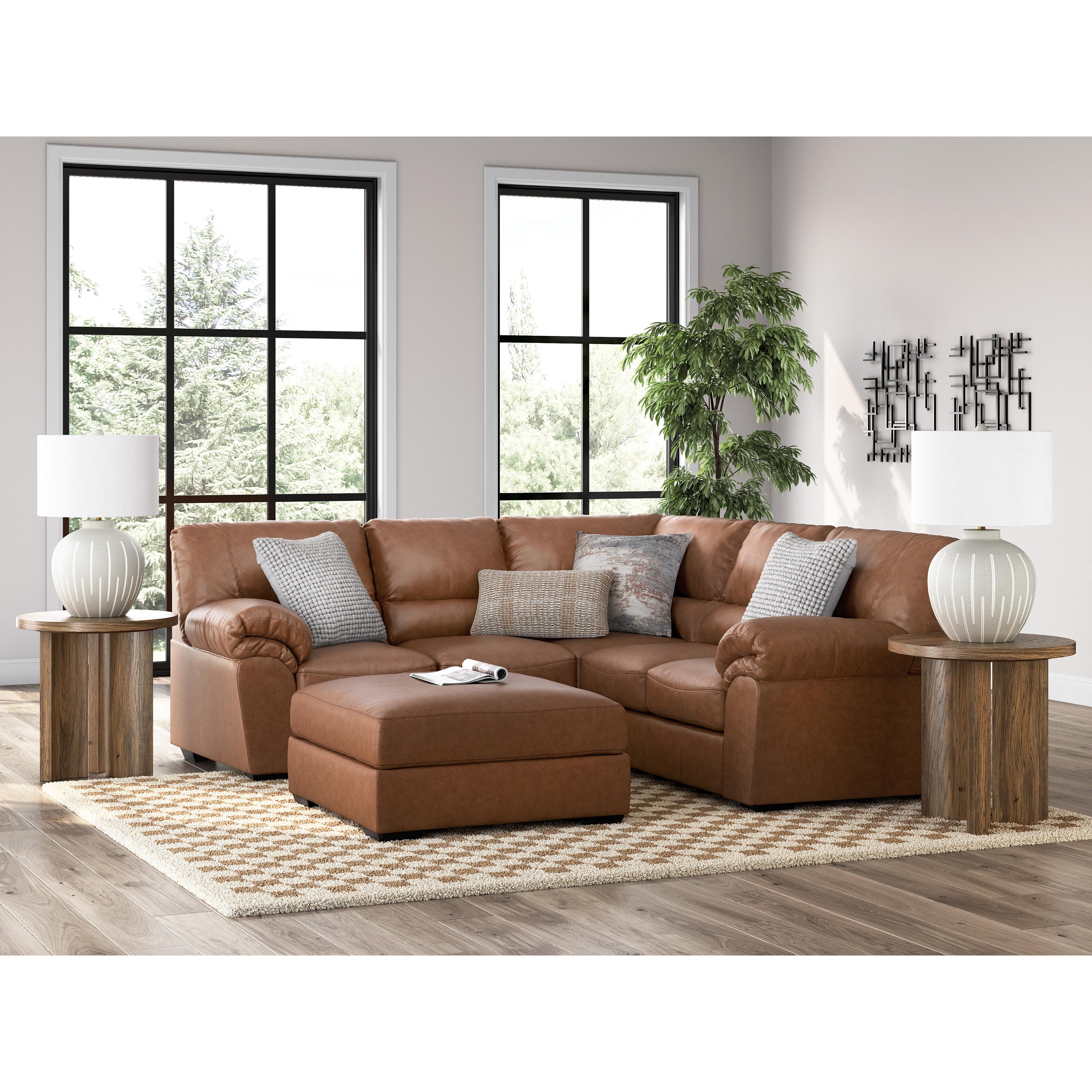  Manufacturer Color_Caramel --  Signature Design by Ashley WillowBend Leather Look 2 pc Sectional IMAGE 6