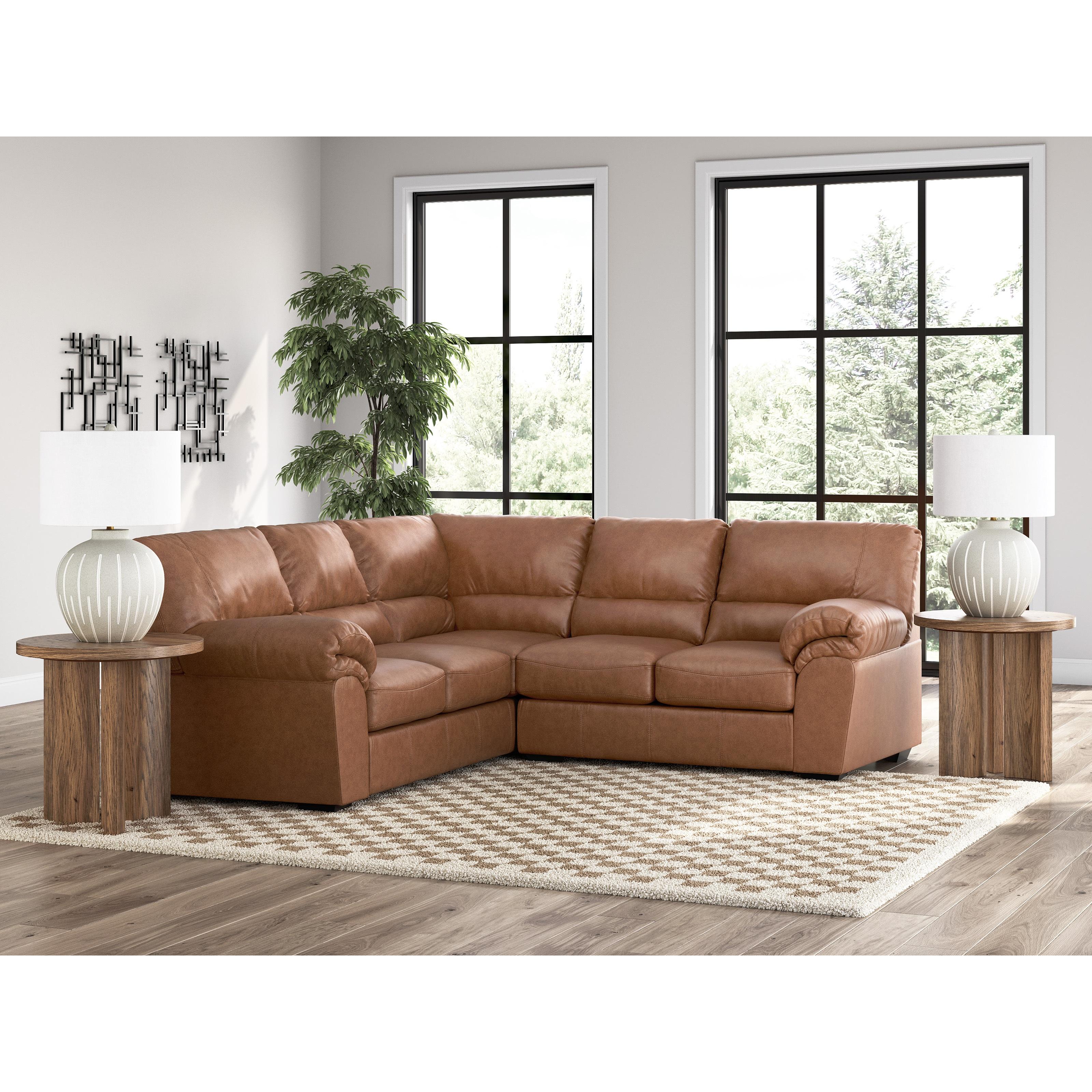  Manufacturer Color_Caramel --  Signature Design by Ashley WillowBend Leather Look 2 pc Sectional IMAGE 3