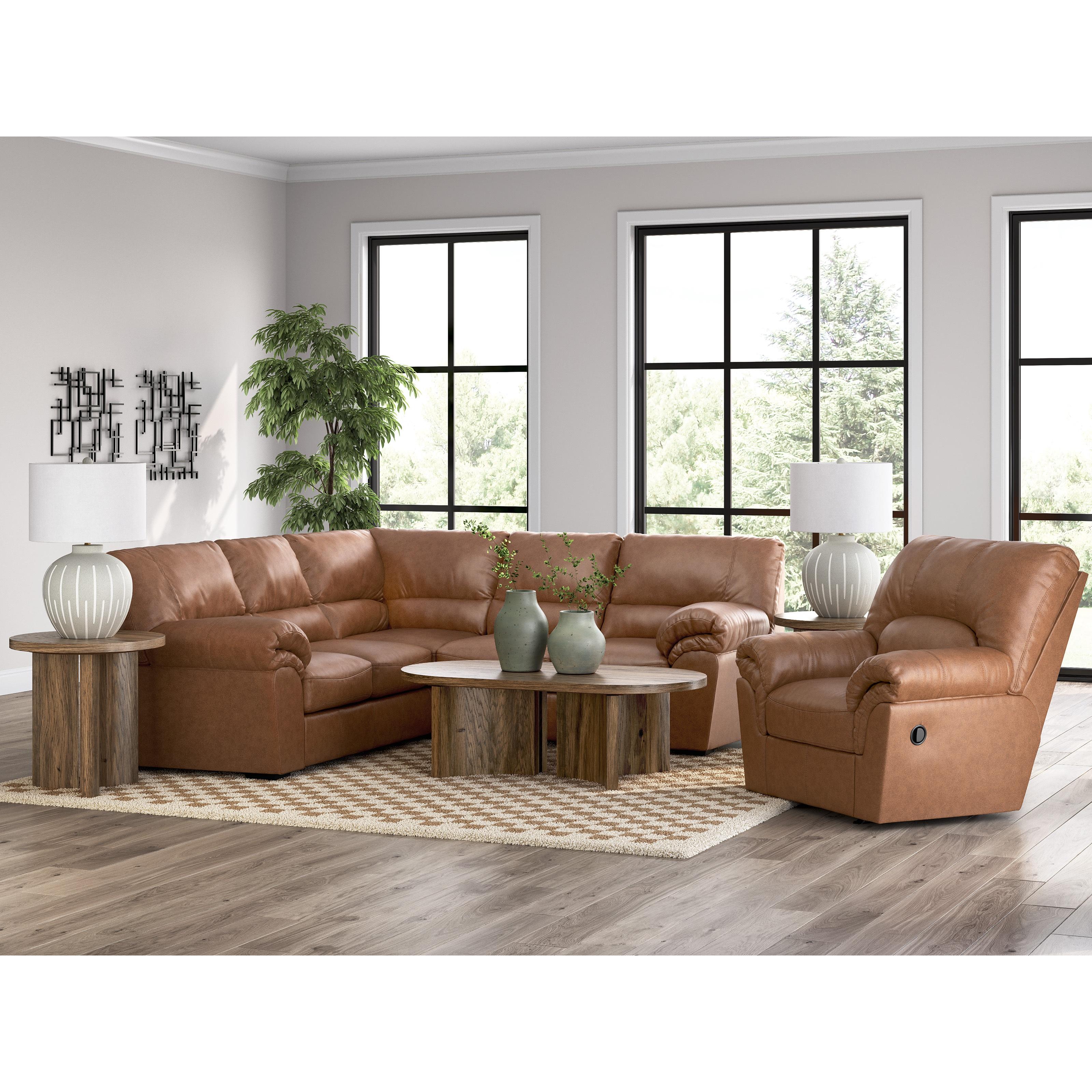  Manufacturer Color_Caramel --  Signature Design by Ashley WillowBend Leather Look 2 pc Sectional IMAGE 4