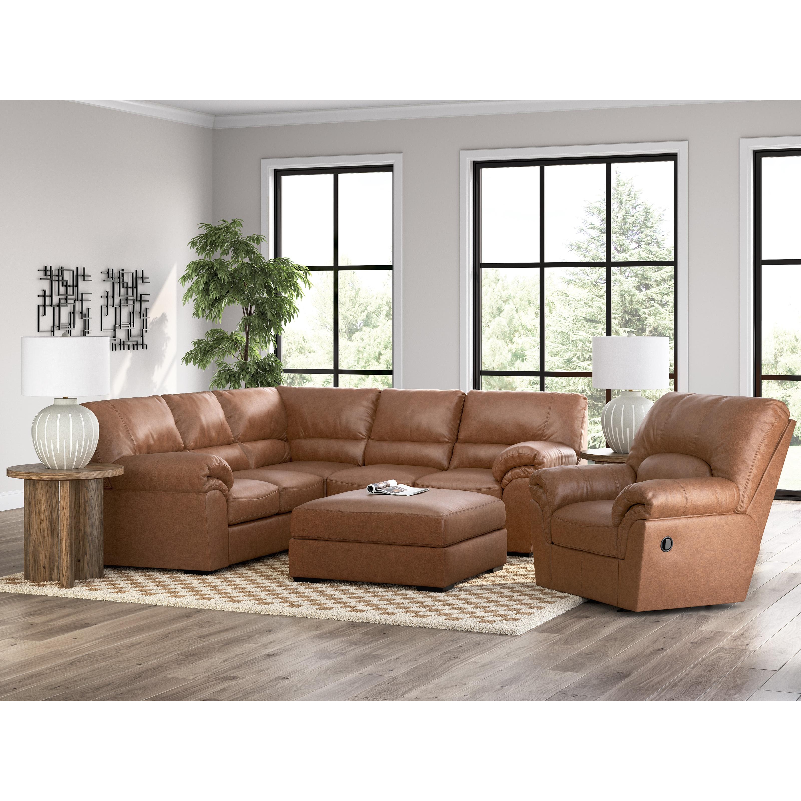  Manufacturer Color_Caramel --  Signature Design by Ashley WillowBend Leather Look 2 pc Sectional IMAGE 5