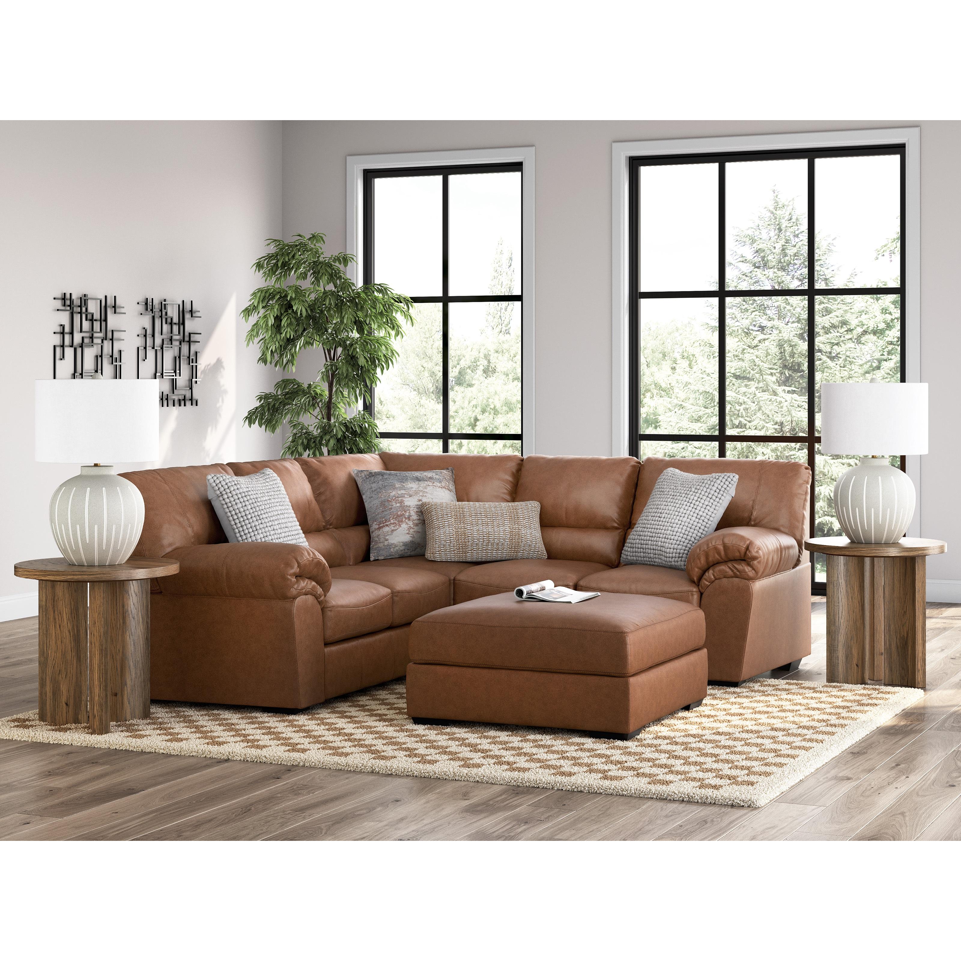  Manufacturer Color_Caramel --  Signature Design by Ashley WillowBend Leather Look 2 pc Sectional IMAGE 6