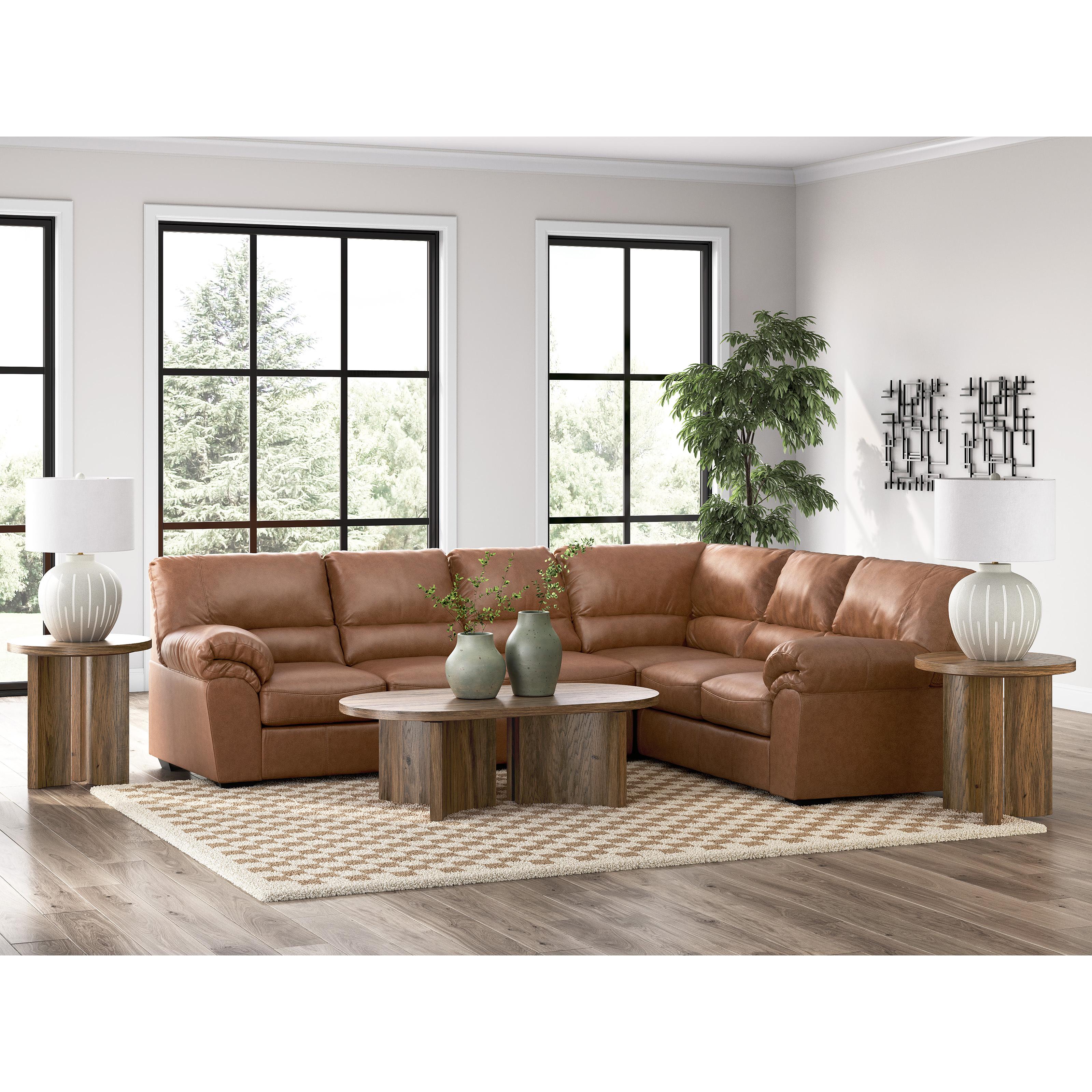  Manufacturer Color_Caramel --  Signature Design by Ashley WillowBend Leather Look 3 pc Sectional IMAGE 3